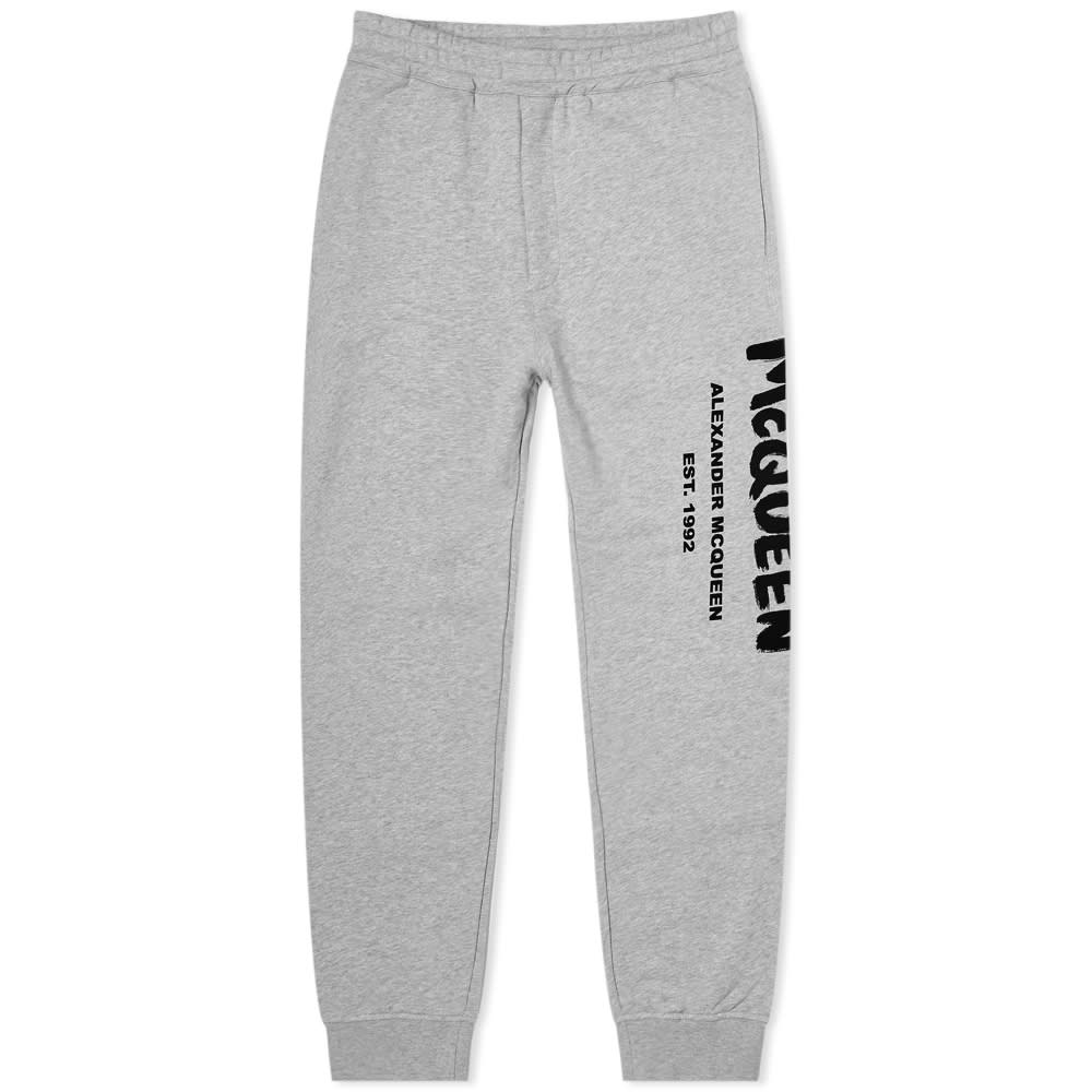 Alexander McQueen Graffiti Logo Sweat Pant Pale Grey & Black