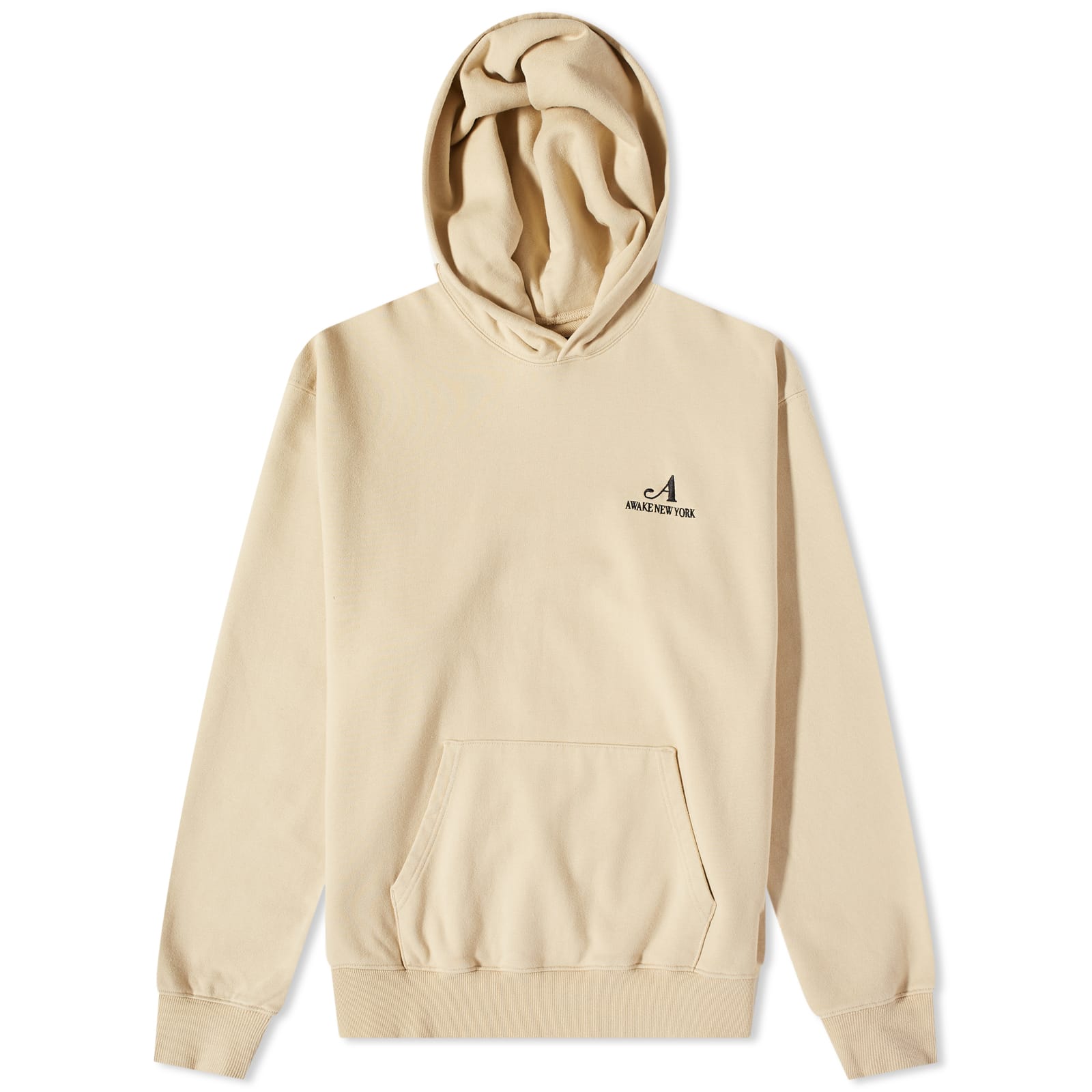 【AWAKE NY】EMBROIDERED LOGO HOODIE IVORY Awake NY embroidered-logo Cotton Hoodie | Neutrals | FARFETCH PL
