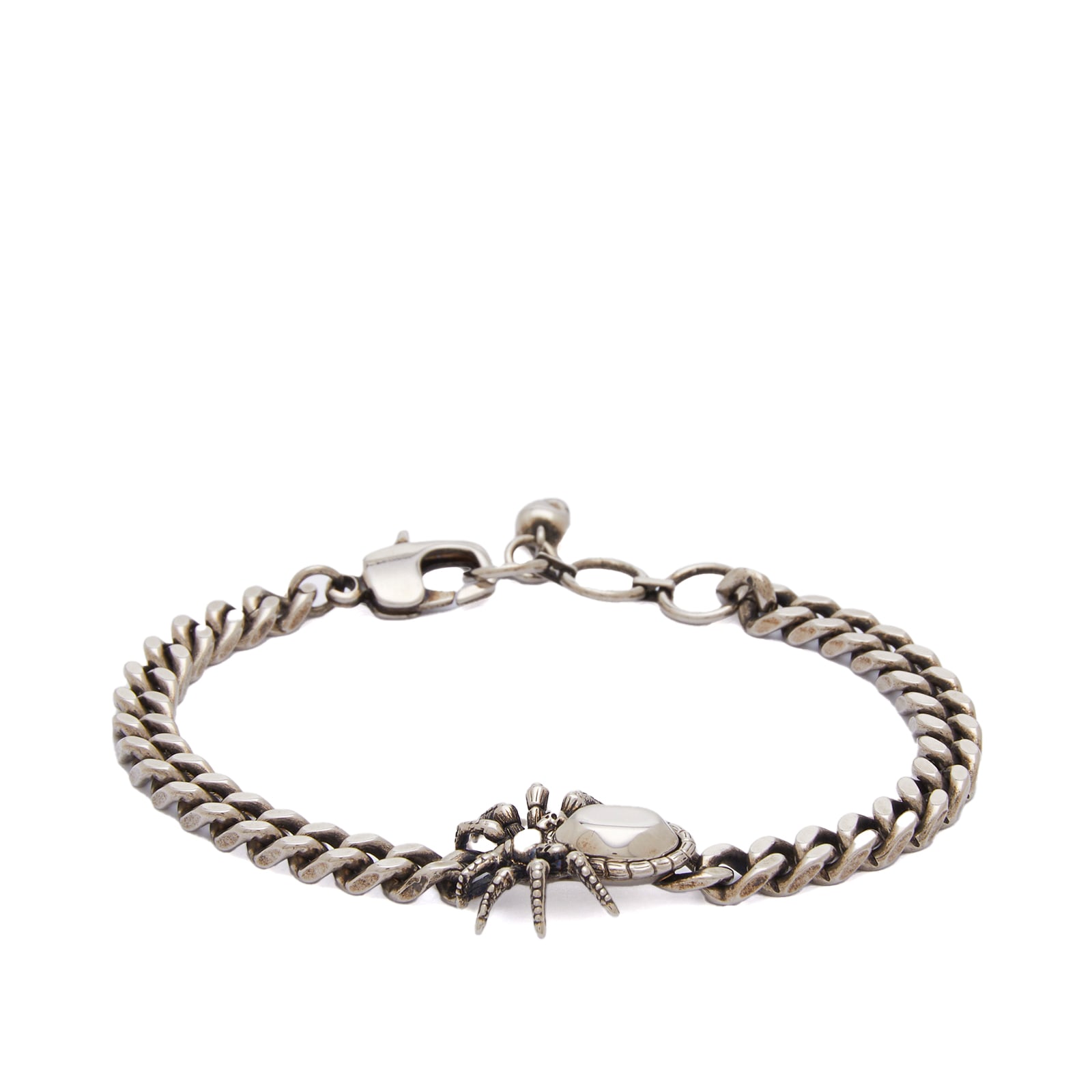 ブレスレット alexander mcqueen FW25 Braided bracelet (8366881ALCA 1000) Alexander Mcqueen Gunmetal-Tone And Braided Leather Bracelet