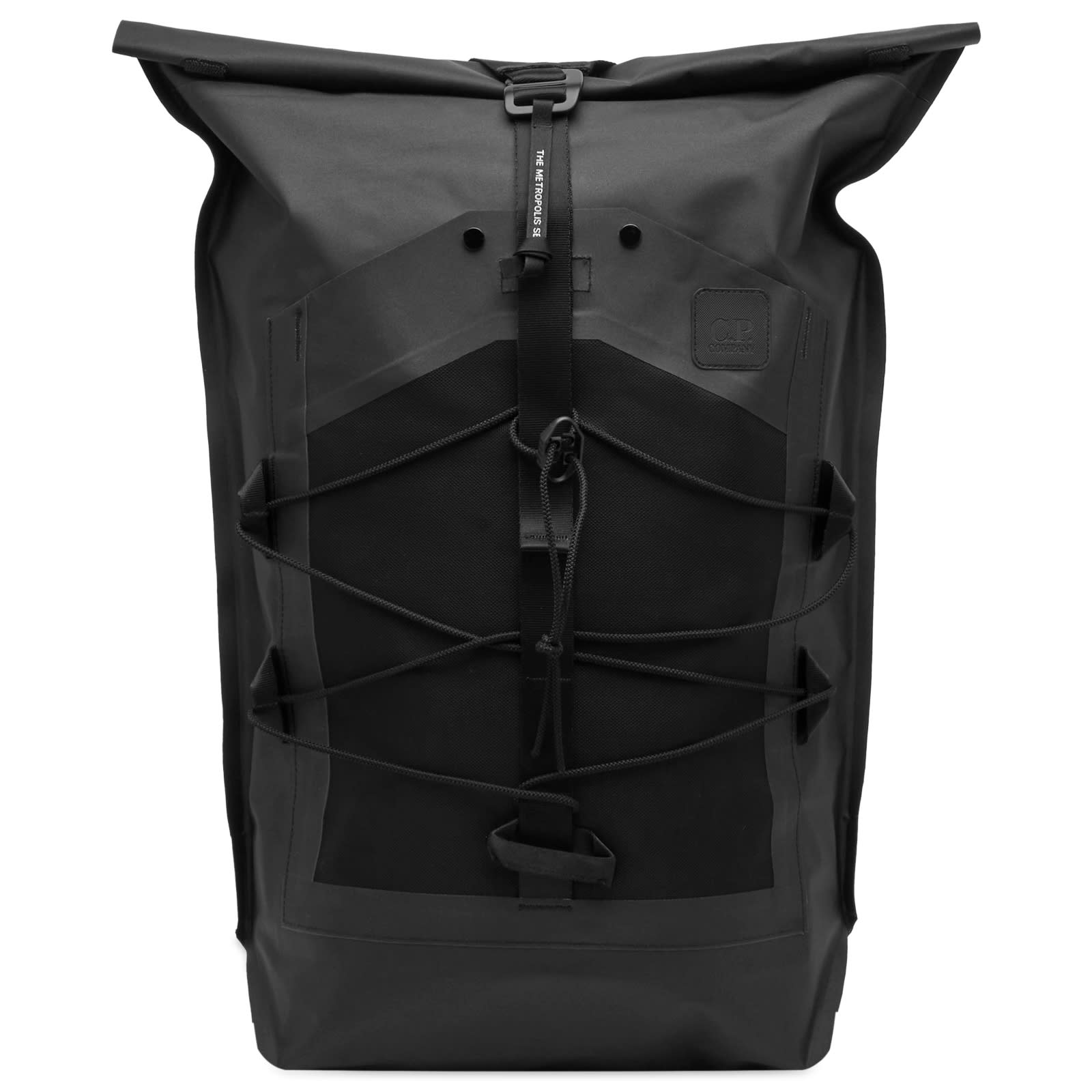 cp company metropolis リュック C.P. Company Men's Metropolis Rubber Reps Rolled Backpack Black