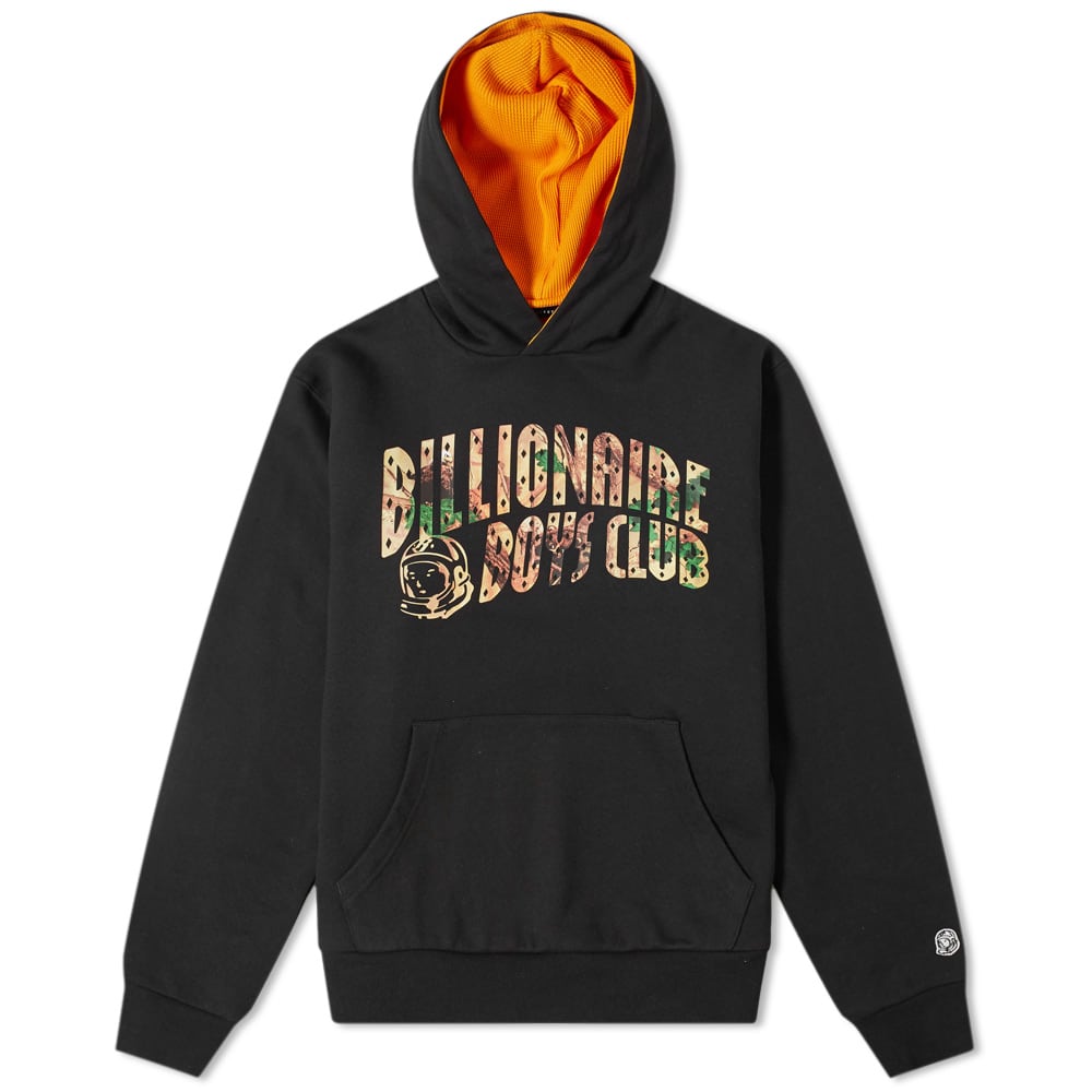 Inspired by hunting this season, Billionaire Boys Club introduces instantly recognisable themed motifs to this black hoody. With a winter-ready orange lining – a colour used to stand out from the trees and not get caught in crossfire – real tree camo-adorned printed branding features across the chest; while dual astronauts join at the reverse and cuff as a reminder of the label’s space dreams.100% CottonWaffle Knit LiningPrinted BrandingAstronaut AppliquéKangaroo Pouch PocketRibbed Cuffs & Hem