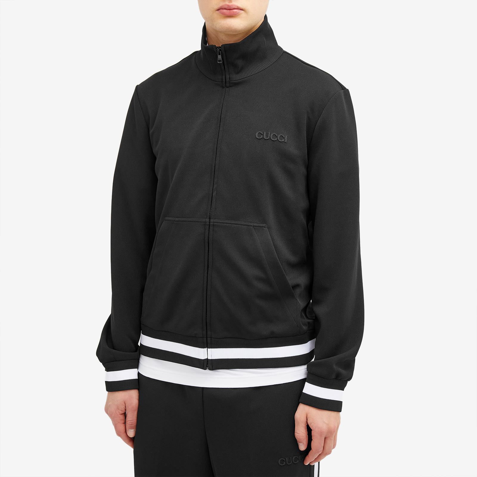 Gucci Men's Technical Track Top Black | 795078-XJGRJ-1043 | FOOTY.COM