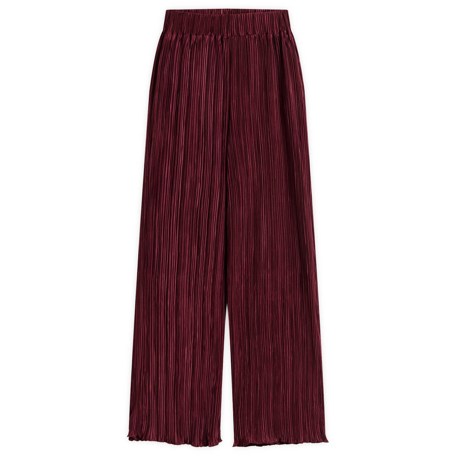 4th & Reckless Women's Plisse Trousers in Burgundy, Size UK 6