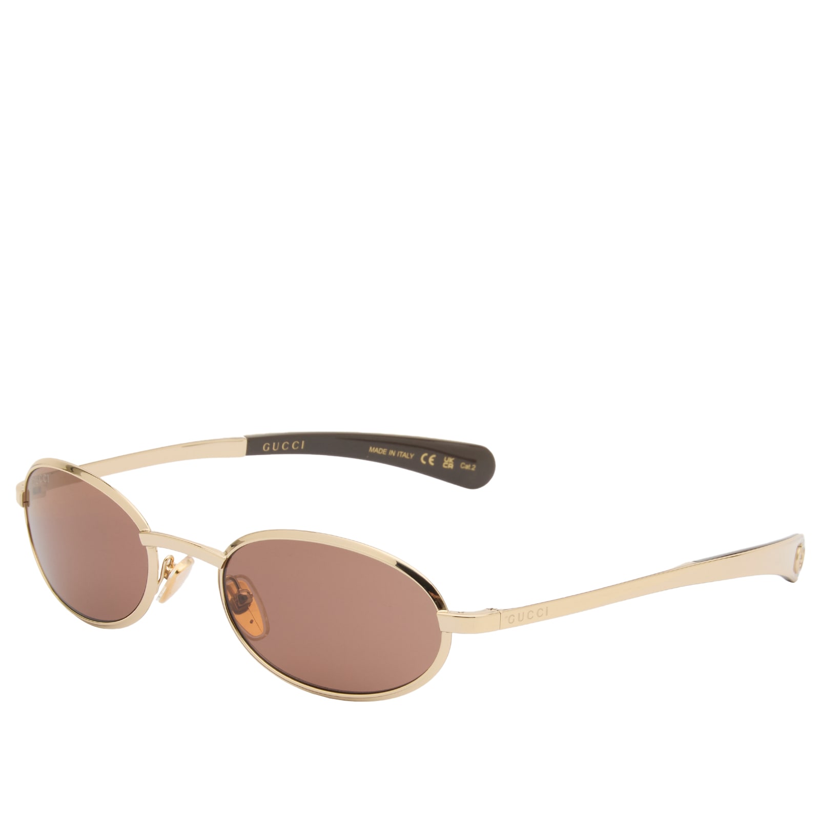 Gucci GG1942S 003 Women Sunglasses Gold Oval Frame, Brown Lenses Gucci GG1922S 003 Sunglasses Gold/Brown Oval Shape 62-17-140  main image 4
