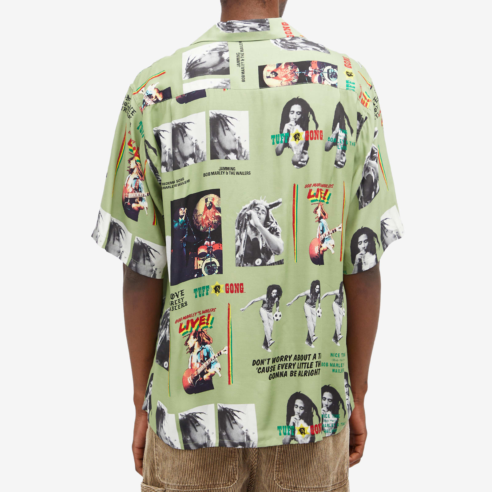 Wacko Maria Men's x Bob Marley Type-1 Hawaiian Shirt Green