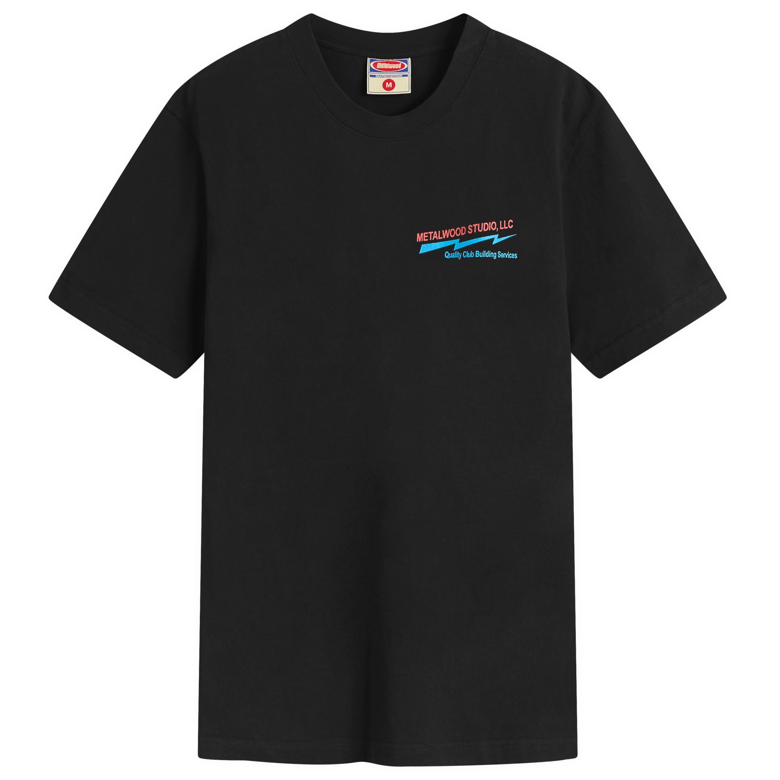 Metalwood Studio — Metalwood Studio Men's Club Building T-Shirt in Black, Size Medium