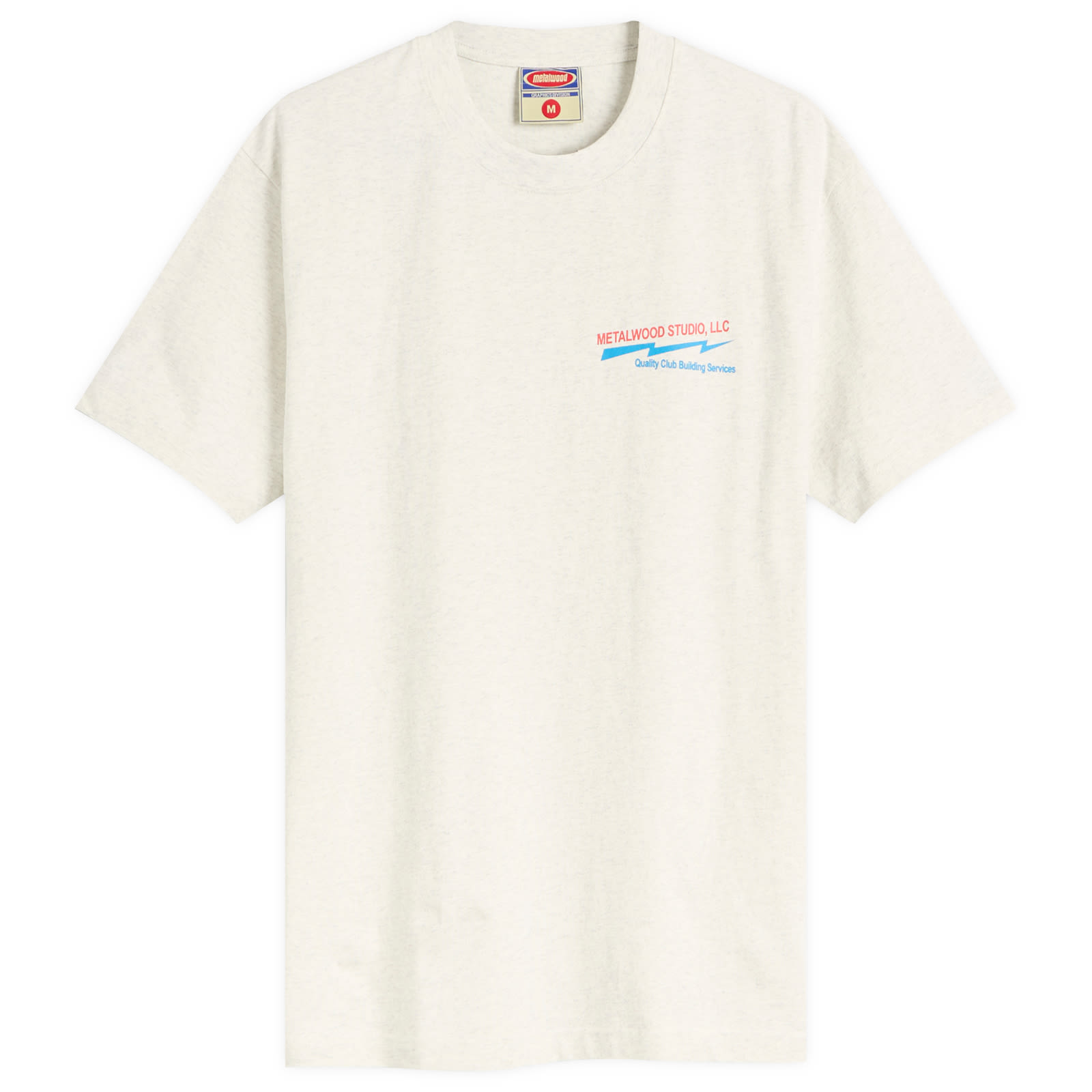 Metalwood Studio — Metalwood Studio Men's Club Building T-Shirt in Heather Grey, Size Medium