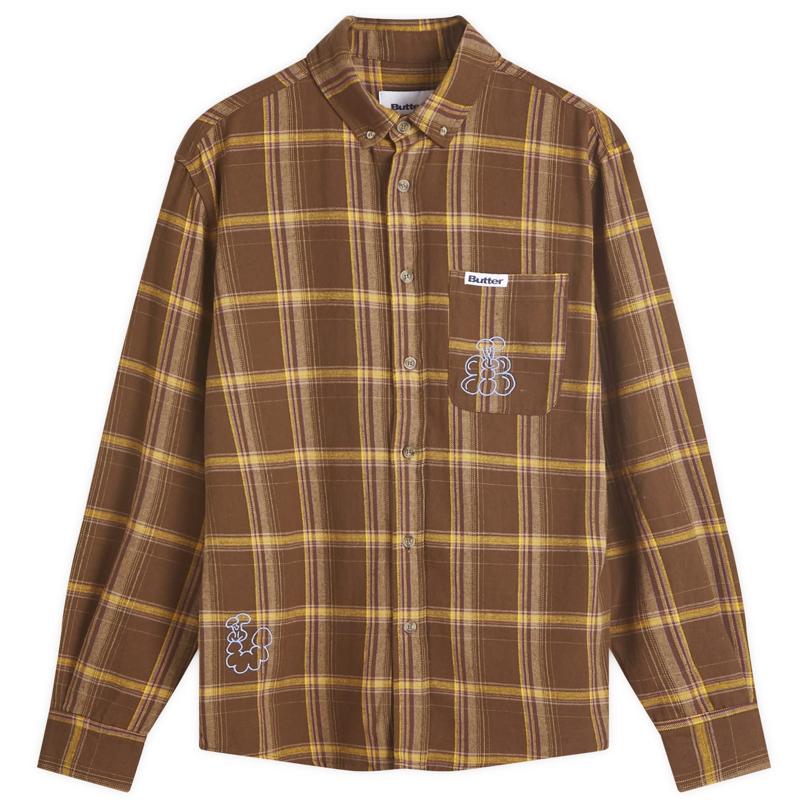 Butter Goods Men's Swirl Plaid Shirt Blue/Orange - Curated