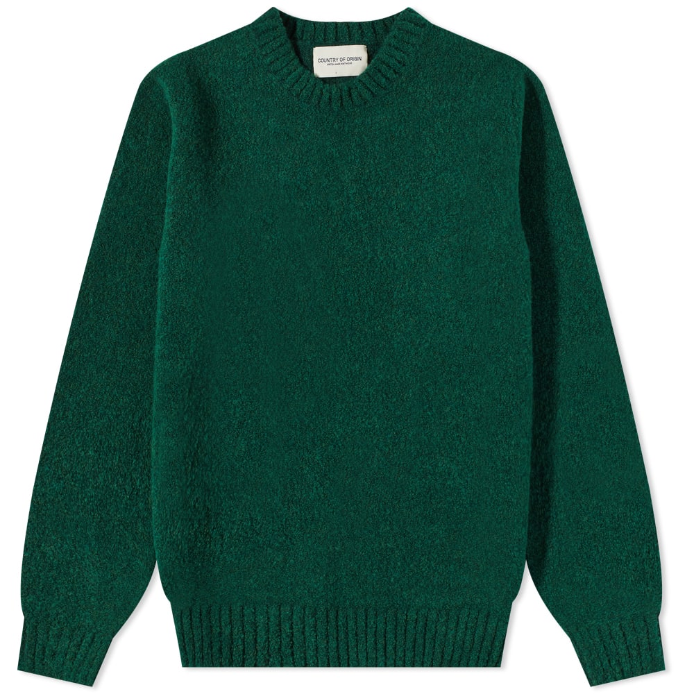 Country Of Origin Eskimo Fleece Crew Knit Tartan Green | END.