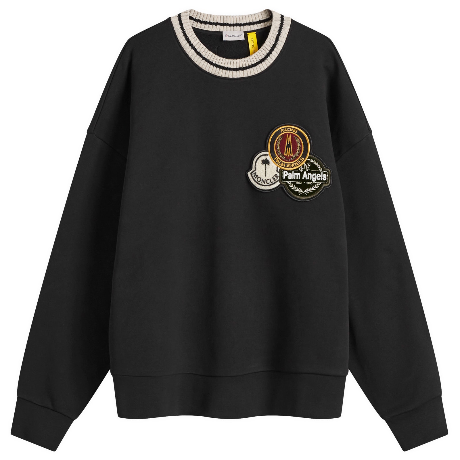 【話題】Moncler Genius x Palm Angels Racing Badge スウェット Moncler Genius x Palm Angels Racing Badge Sweatshirt Black