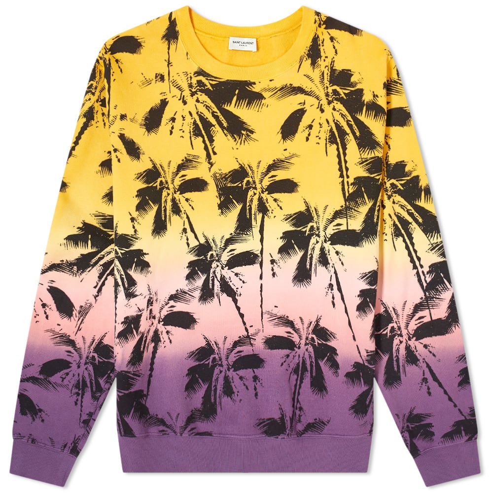 Saint Laurent Allover Palm Print Crew 