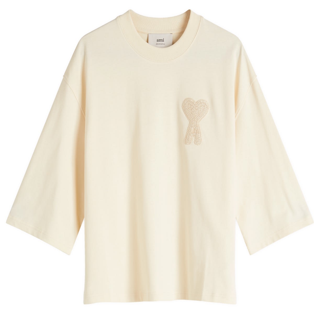 その他 AMI PARIS FTS055.726 WHITE CREAM Ami de Coeur Patch T-shirt | AMI PARIS