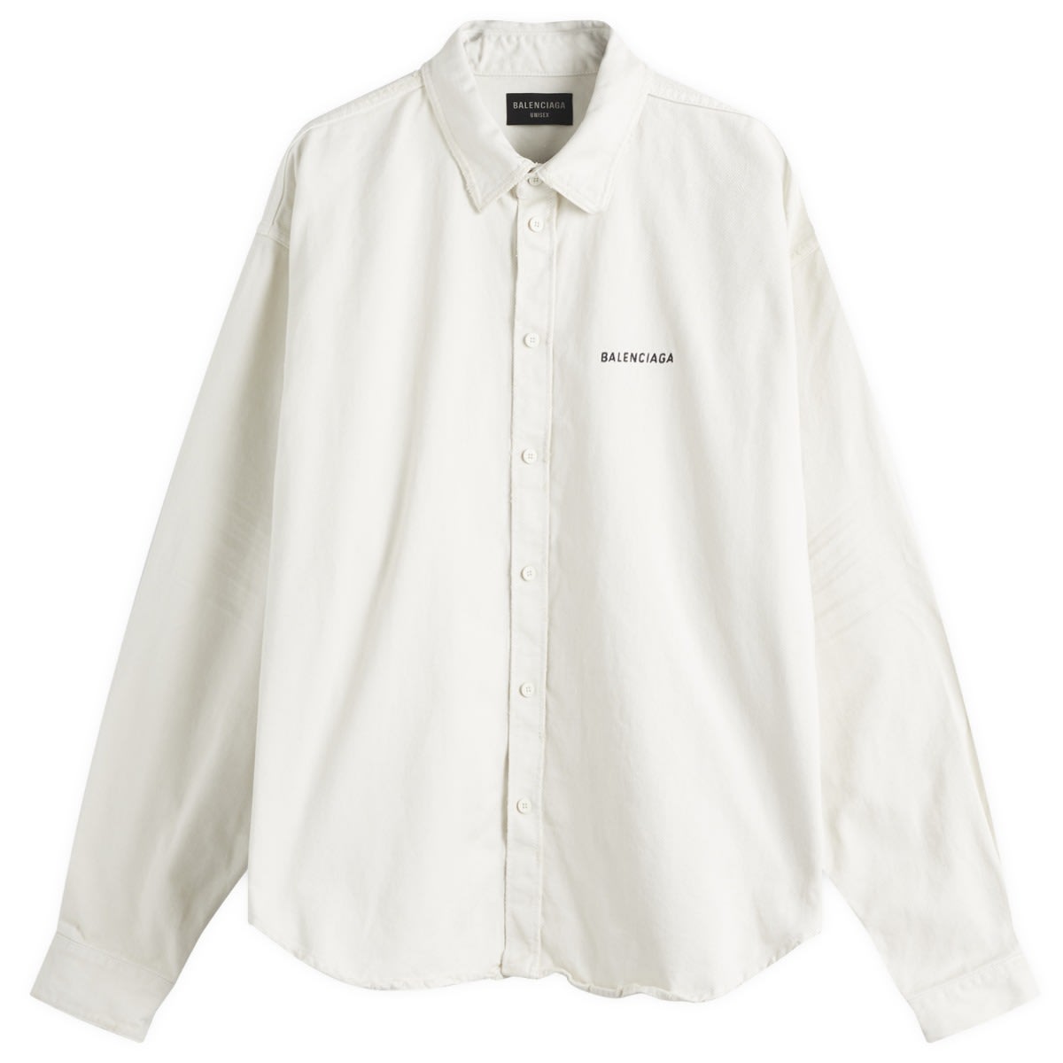 Balenciaga Men's Long Sleeve Oversized Shirt White - Curated Menswear