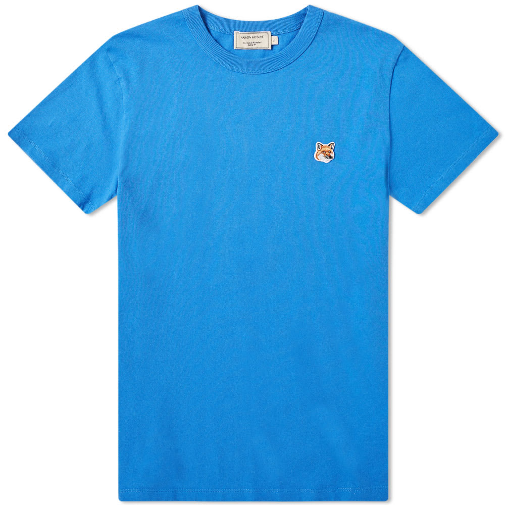 Maison Kitsuné Fox Head Patch Tee Blue | END. (US)