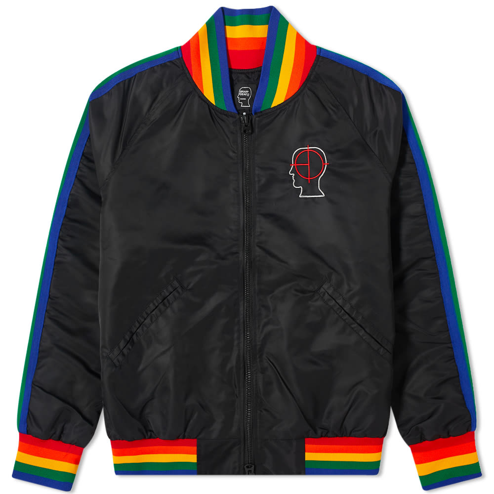 Brain Dead Brain Dead Records Embroidered Satin Club Jacket Black