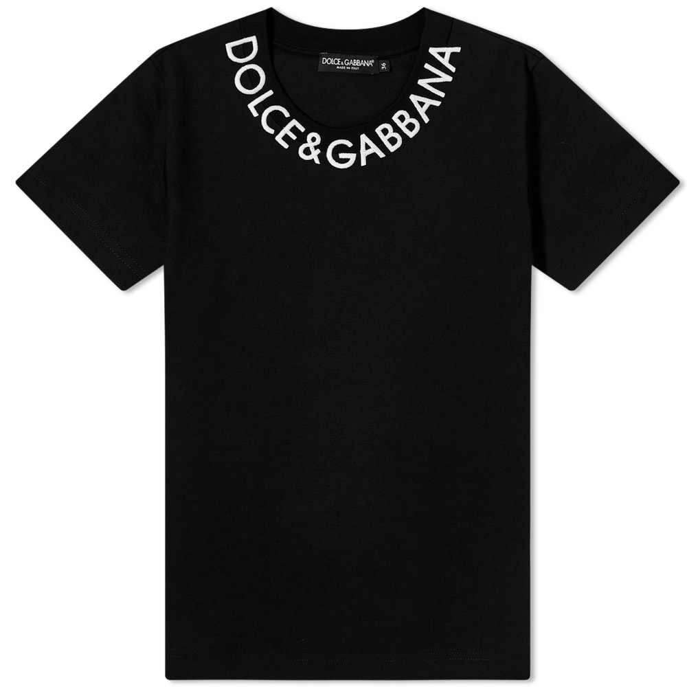 Dolce & Gabbana Black Logo Print Cotton Crew Neck T-shirt main image 0