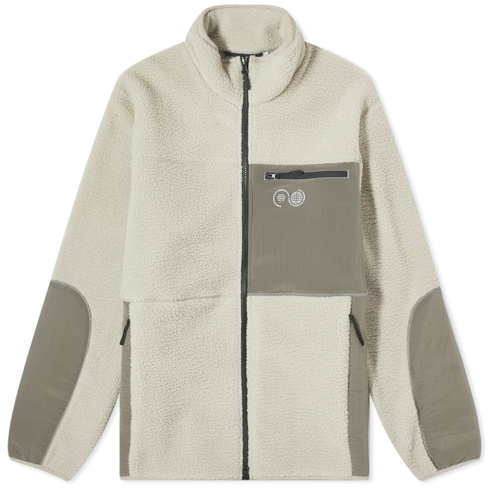 Purple Mountain Observatory Borg Panel Fleece Jacket Grey | END.