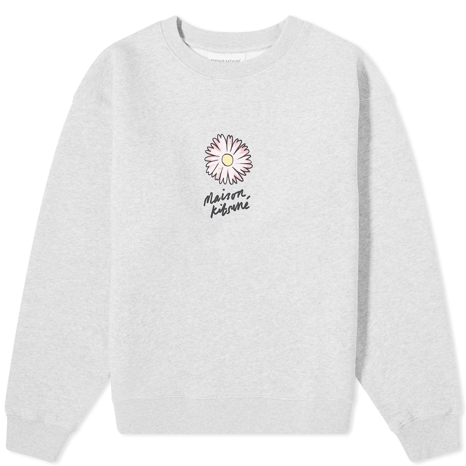 MAISON KITSUNE|SWEATSHIRTS (FLOATING FLOWER COMFORT SWE Maison Kitsune Floating Flower Comfort Sweatshirt Light Grey
