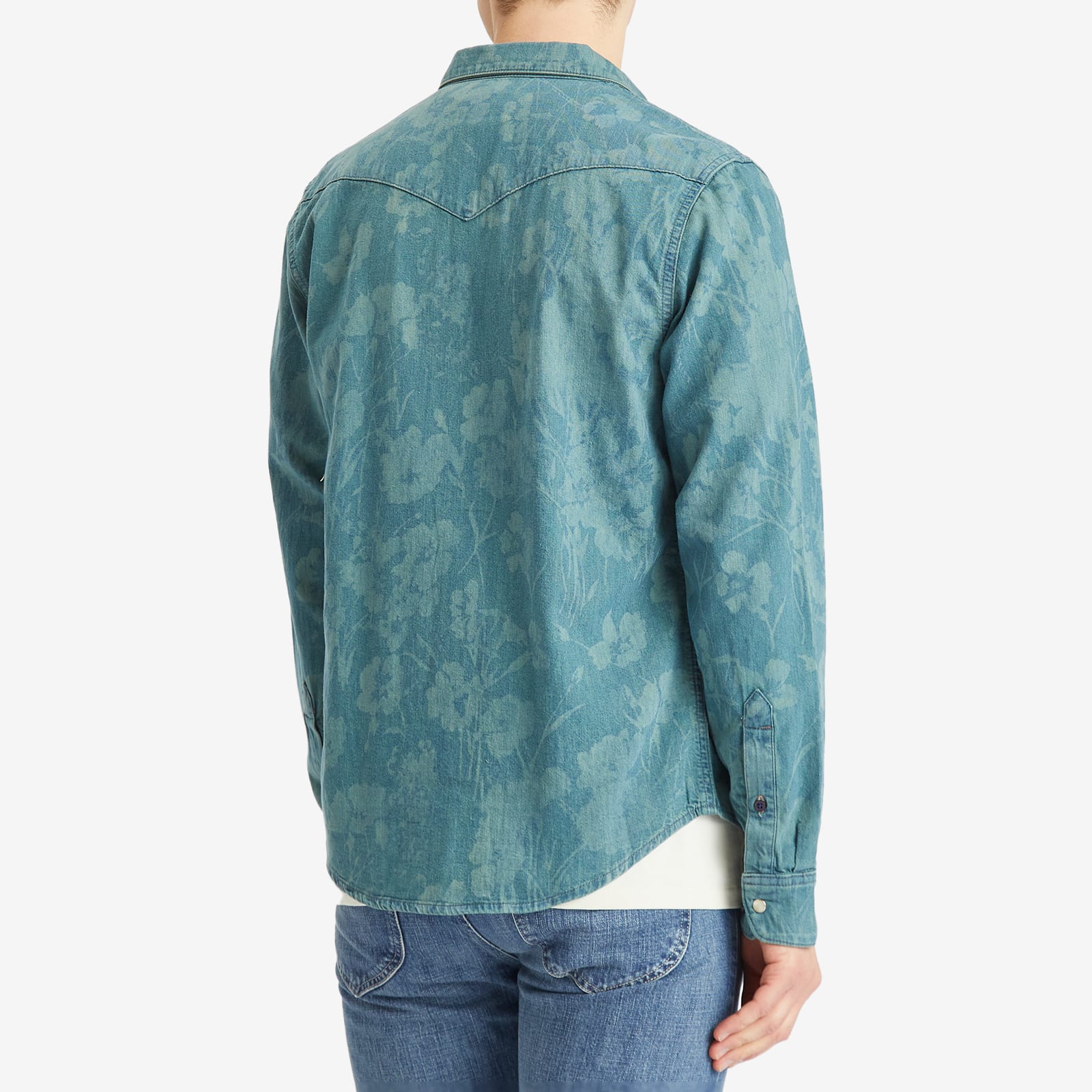 Paul Smith Men's x Lee Jacquard Denim Western Shirt Green | M1R