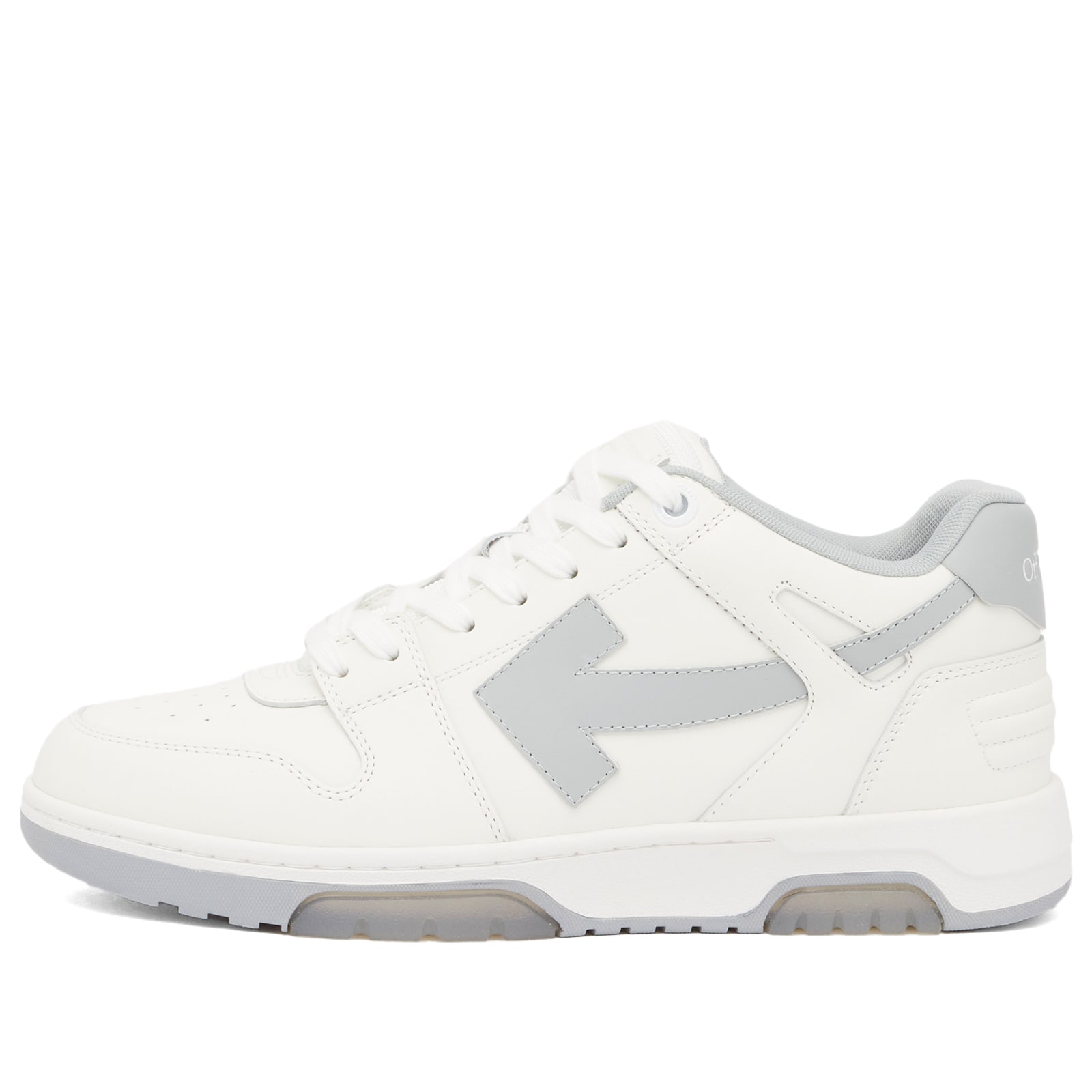 Off-White Men's White Grey Out Of Office Calf Leather Sneaker Eu Size 41