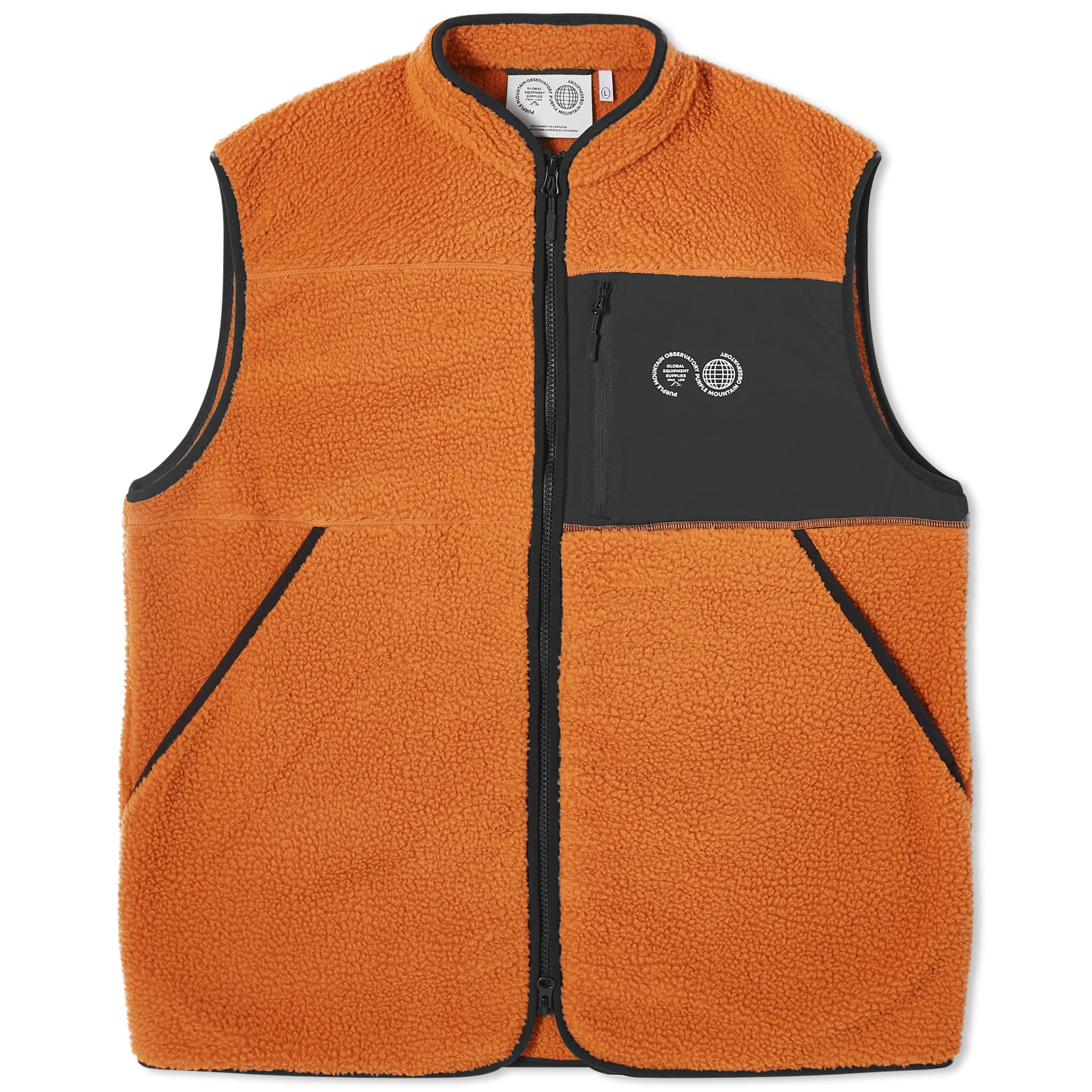 Purple Mountain Observatory Borg Panel Vest Burnt Peach END GB purple-mountain-observatory-borg-panel-vest-burnt-peach-end-gb