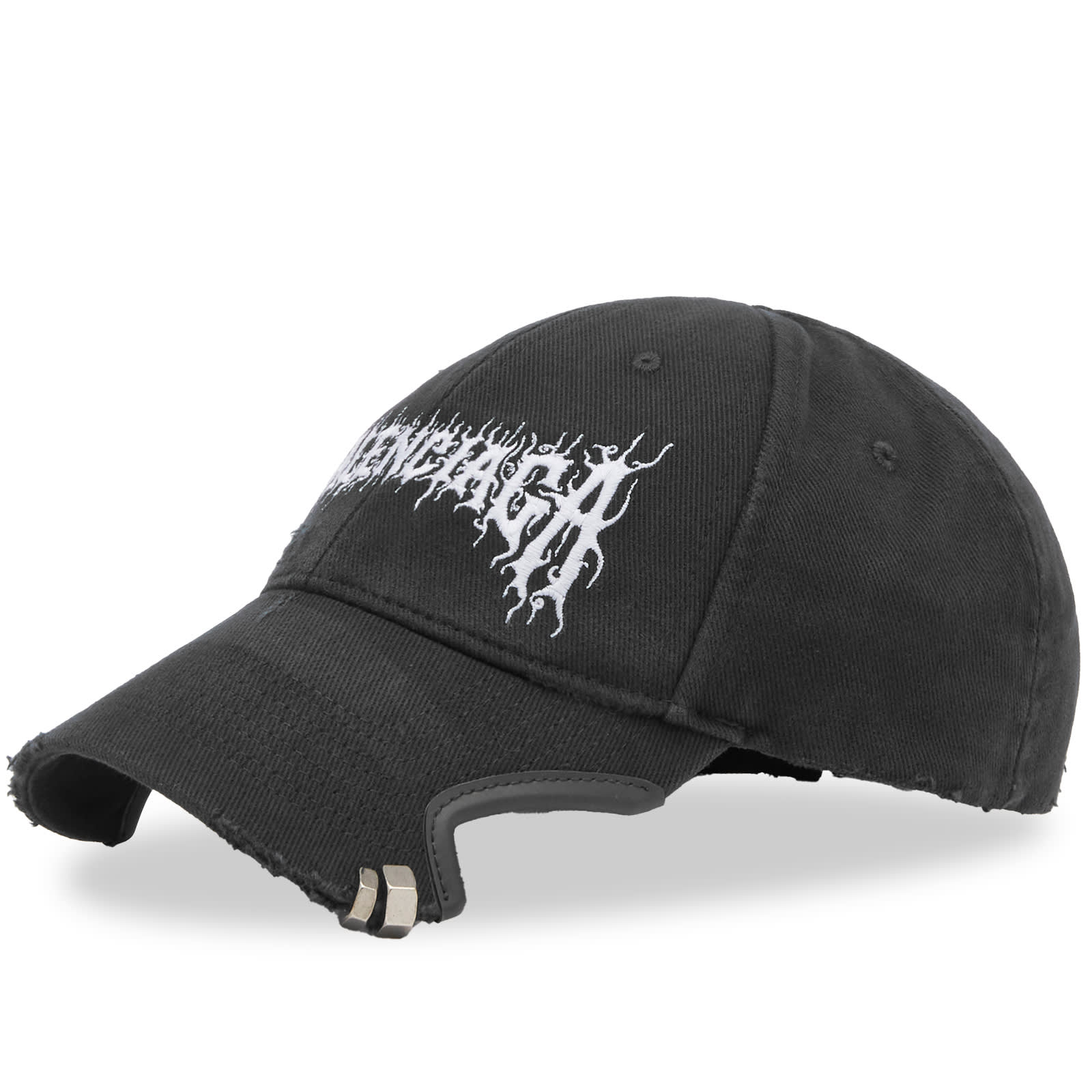 Balenciaga Metal Logo Cap Faded Black & White | END. (US)