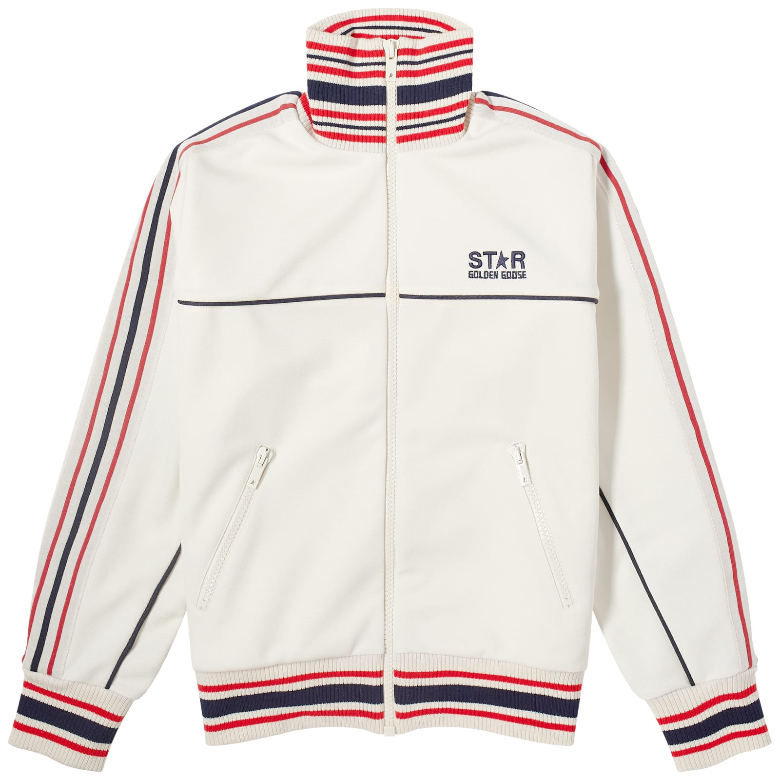 Golden Goose Women's Papyrus/Dark Blue Star Track Jacket