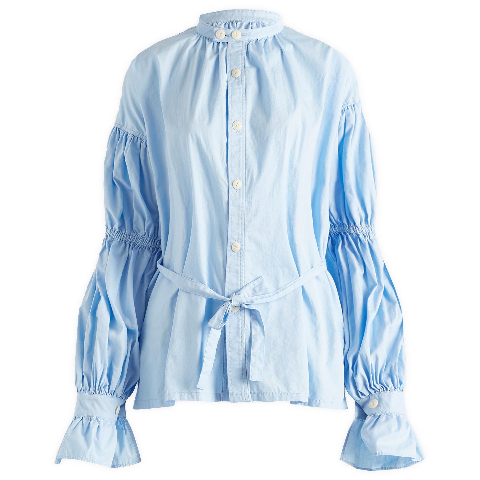 Beams Boy Women’s Bow Long Sleeve Shirt Sax
