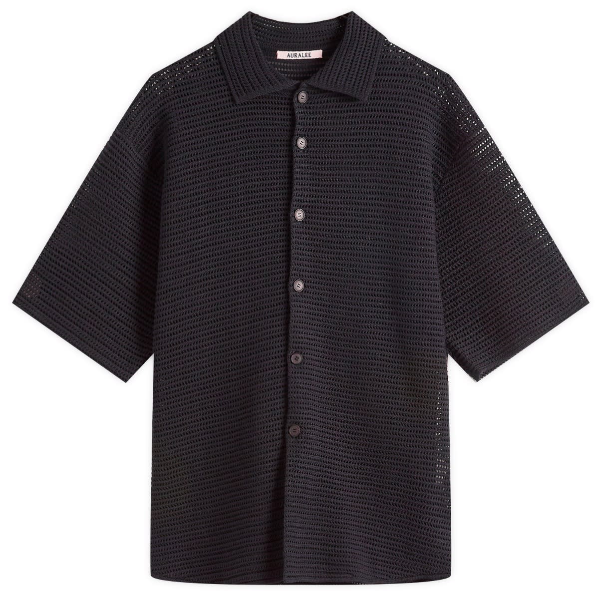 Auralee Cotton Mesh Knit Half Sleeved Shirt Dark Navy | END