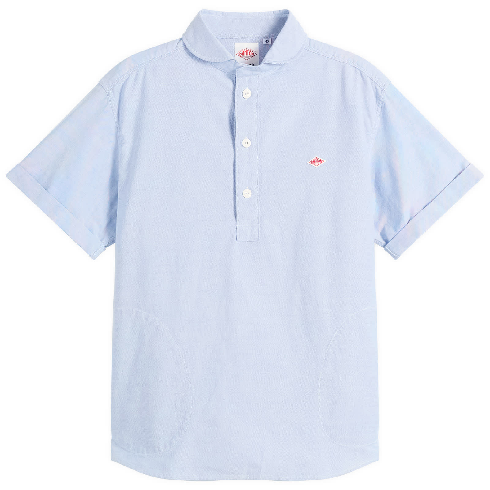 Danton Men’s Round Collar Pull Over Shirt Blue