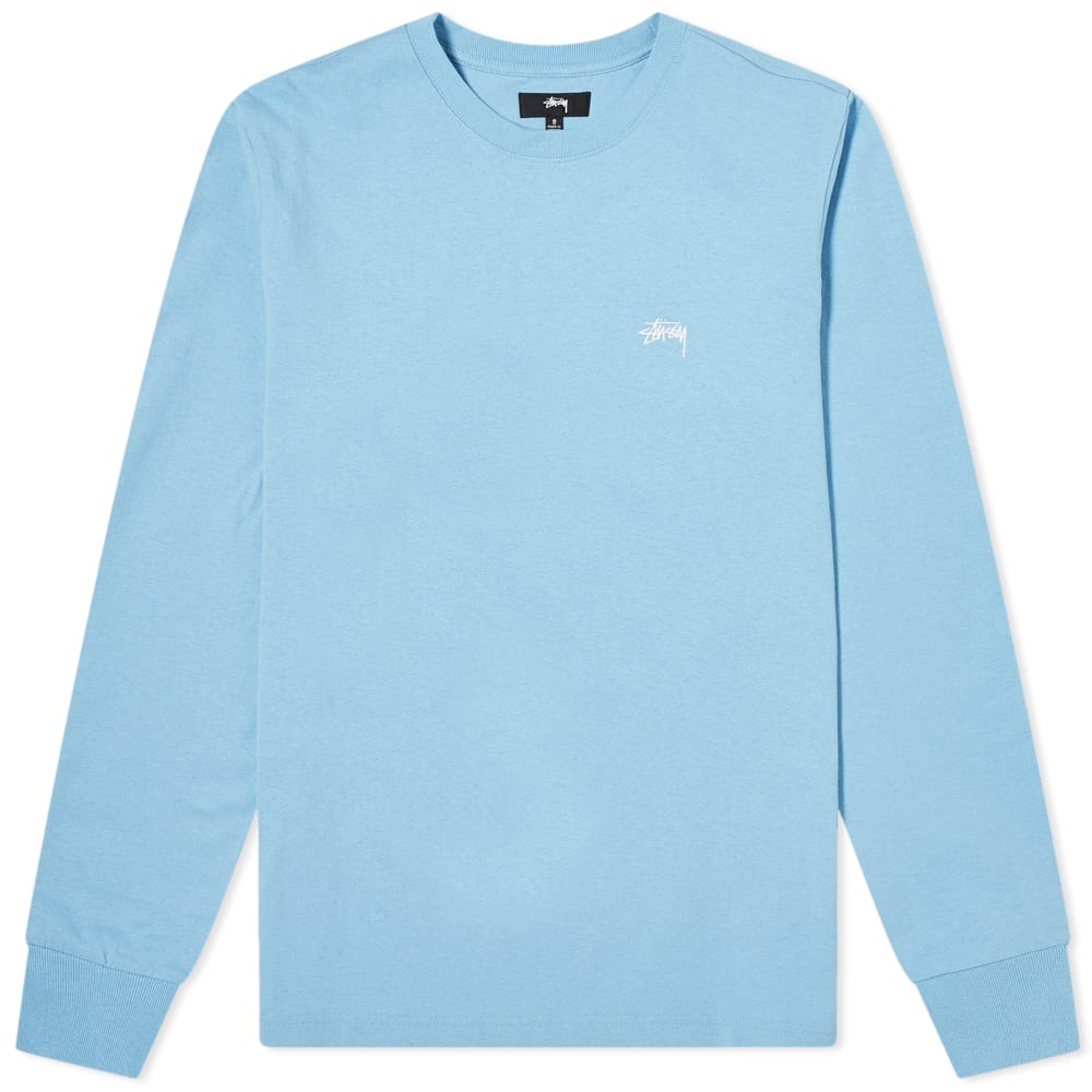 Stussy Long Sleeve Stock Logo Tee Blue | END. (AR)