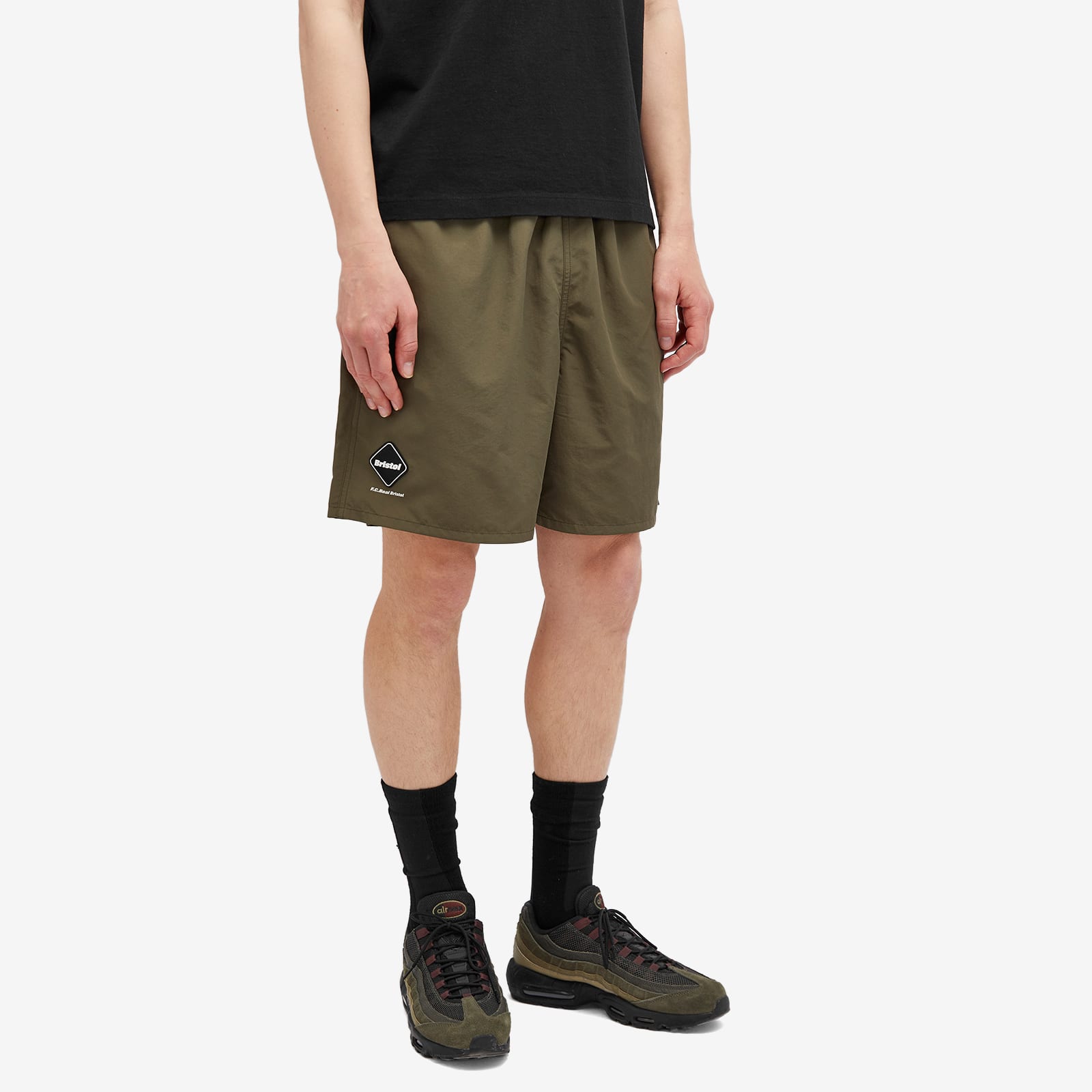 FCRB SUPPLEX EASY SHORTS KHAKI Bristol 25S⁄S SUPPLEX NYLON EASY