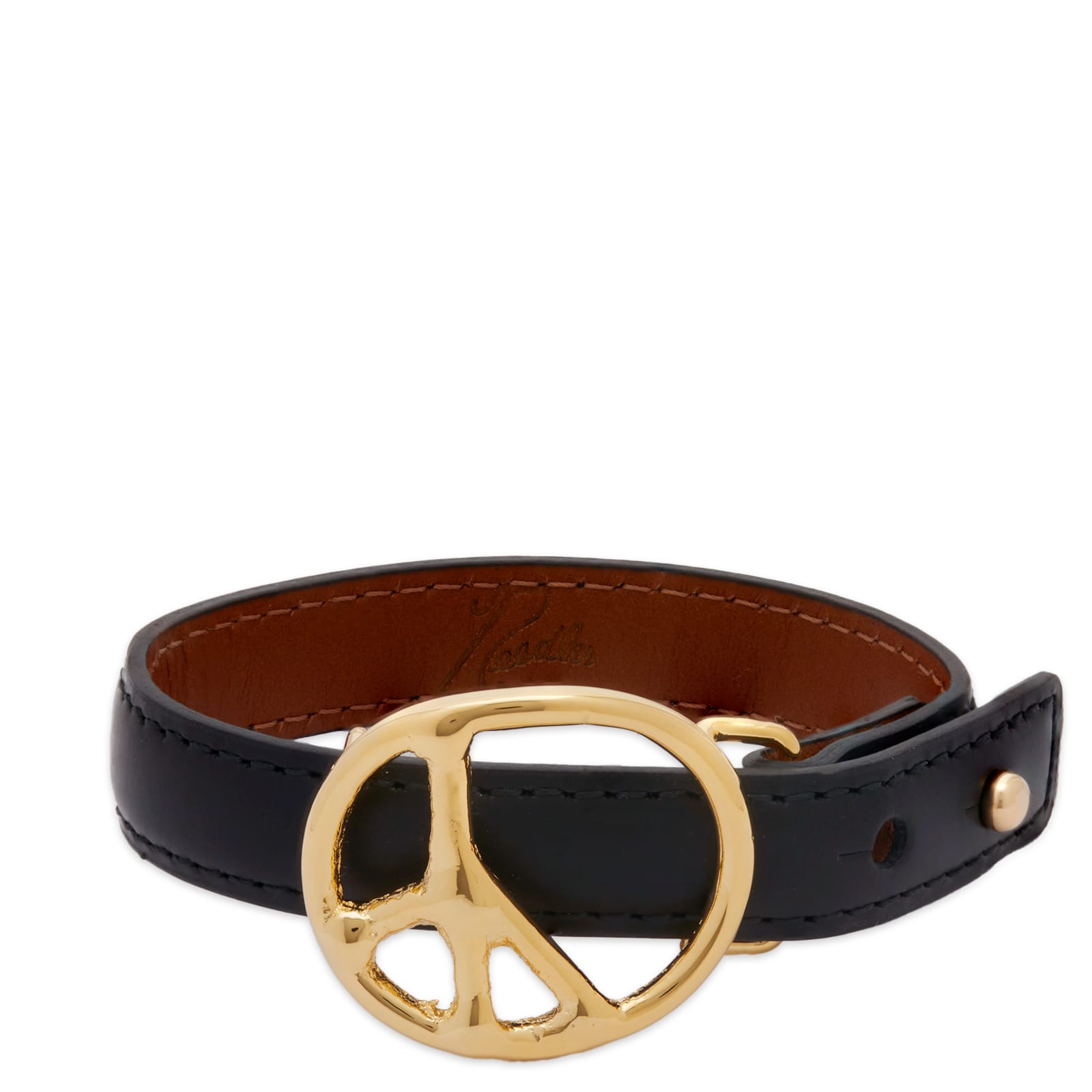 関税送料込♪NEEDLES/Peace Buckle Narrow Bracelet Needles Peace Buckle Narrow Bracelet - Brown Steer Leather