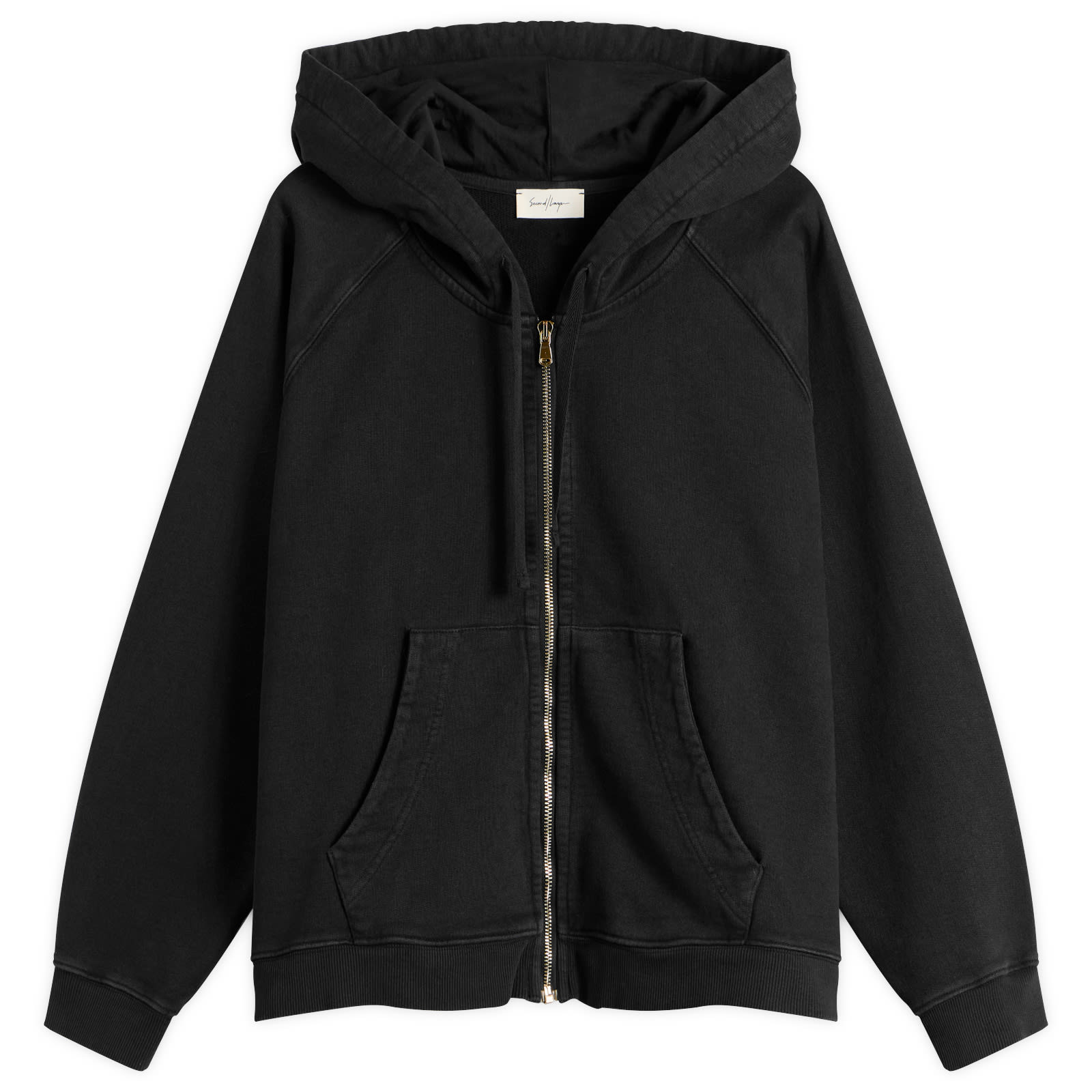 Second Layer Rola Zip Hoodie Washed Black
