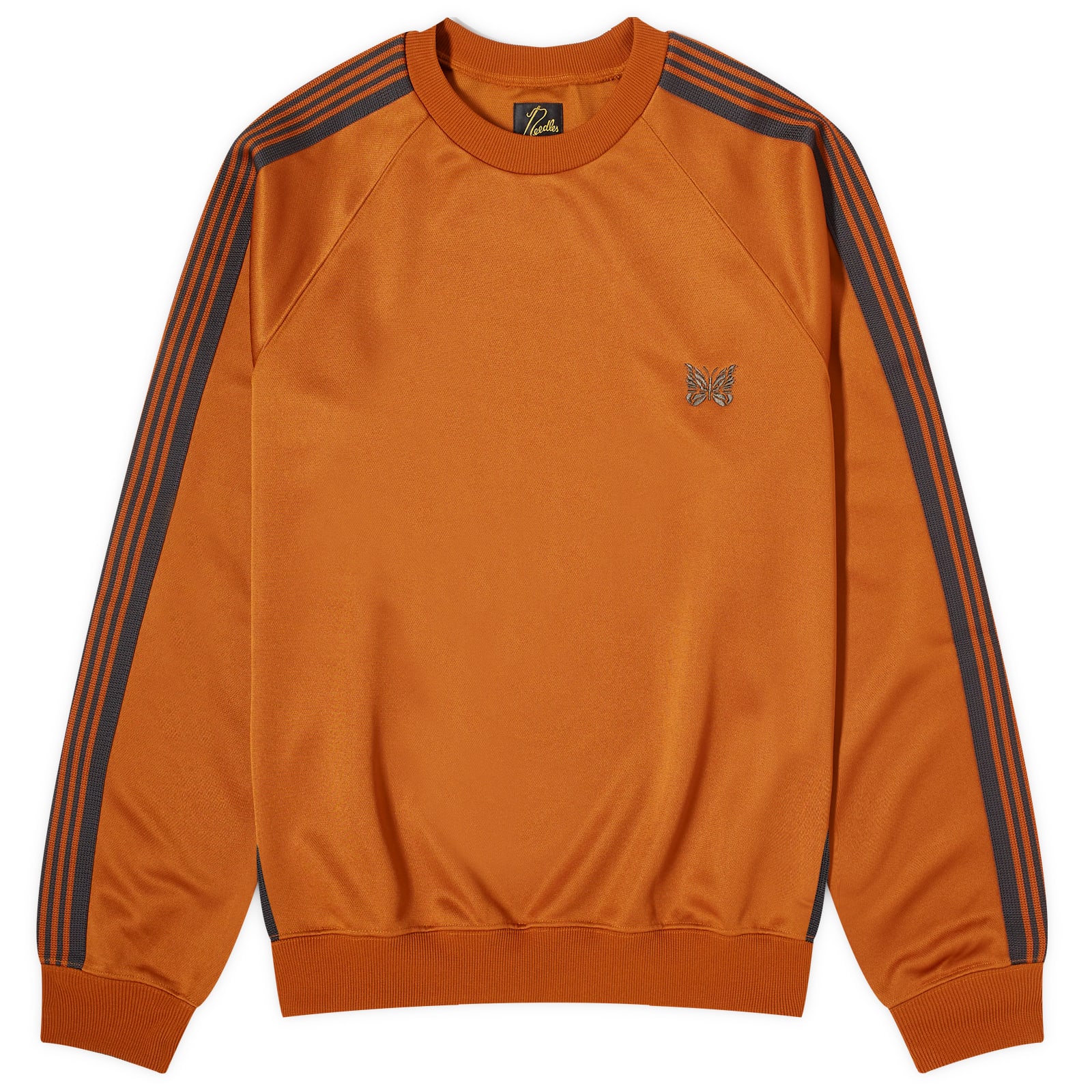 NEEDLES｜SWEATSHIRTS (Track Crew Neck Shirt Rust (OT227) Needles Track Crew Neck Shirt - Poly Smooth - Rust – Goodhood