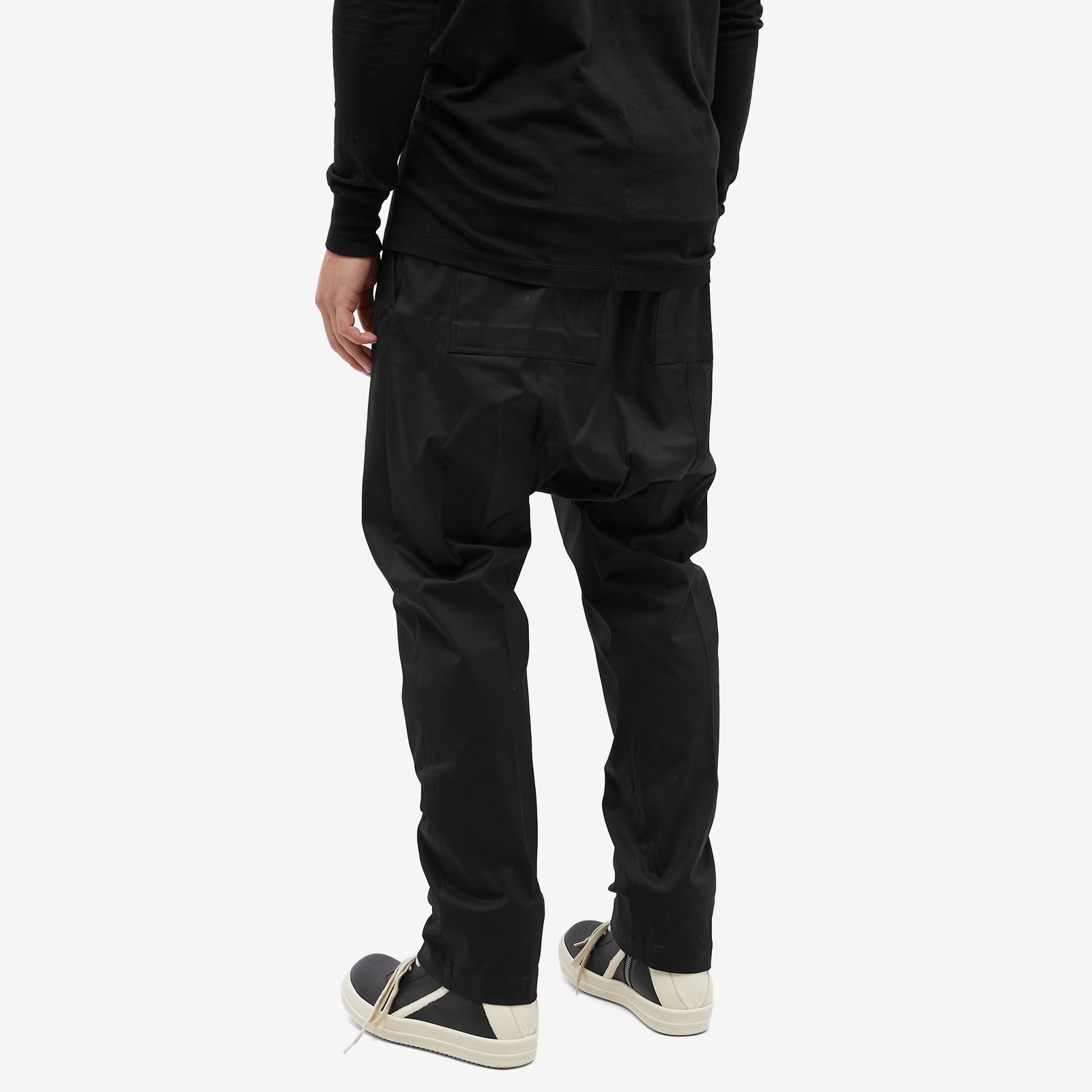 Rick Owens Men's Drawstring Long Pant Black - Curated Menswear