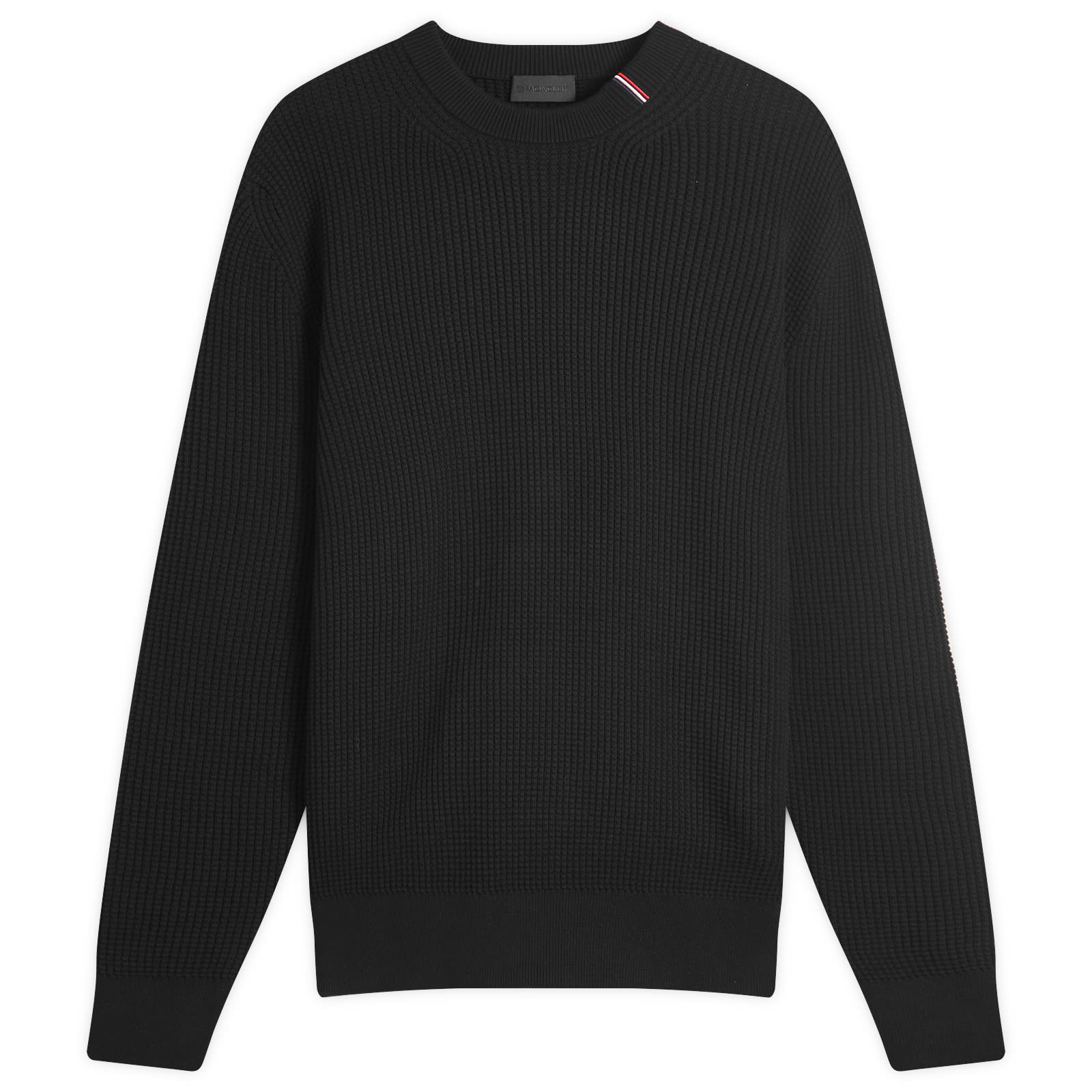 Moncler Men's Black Cotton Woven Crew Neck Jumper