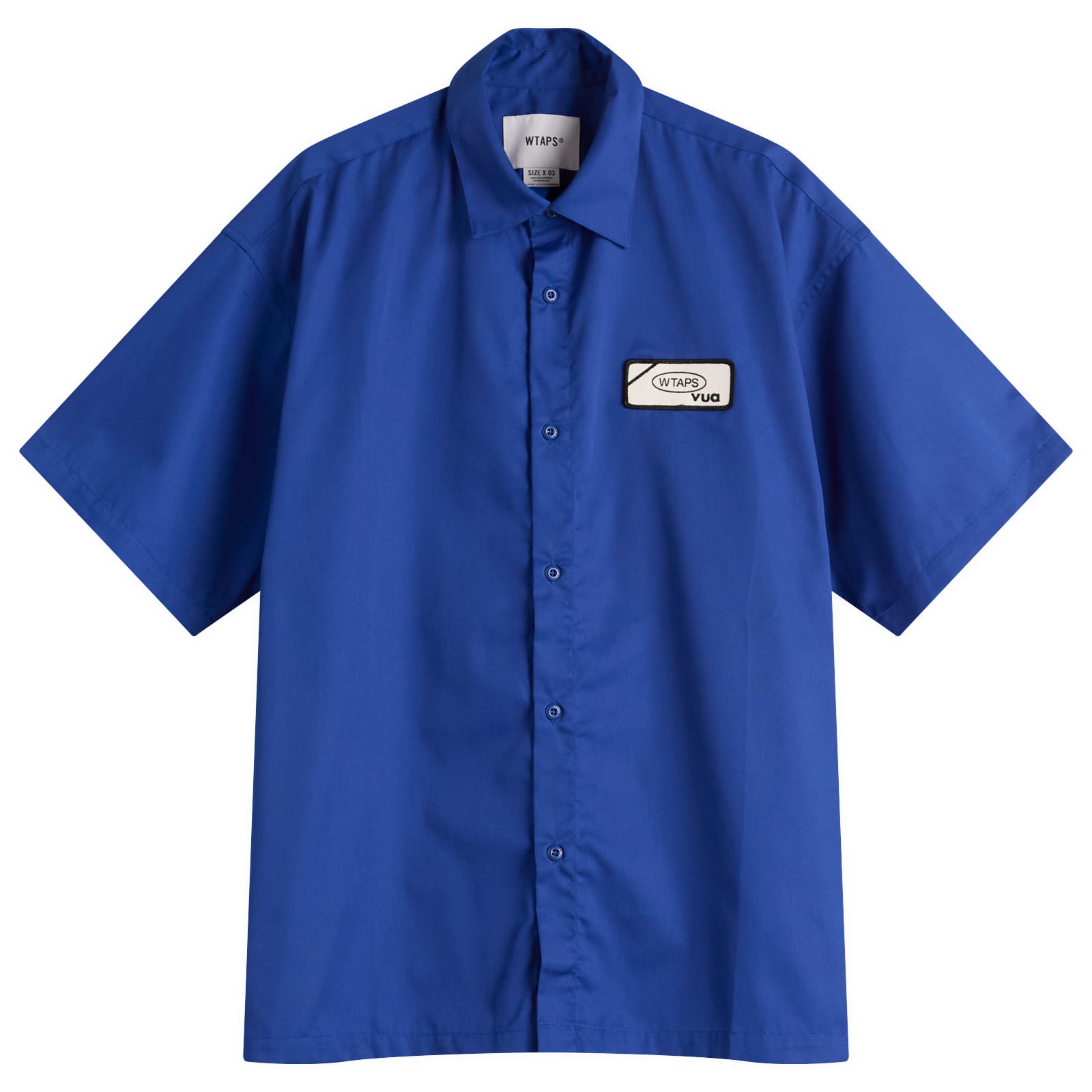 WTAPS Men's 11 Back Print Chambray Shirt Indigo - Curated