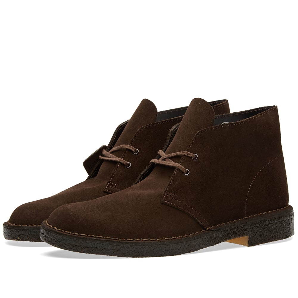thumbnail image 2 of Clarks Desert Boots For Little Kids – Dark Brown Suede Wide Fit (Youth Sizes Available) 2 of 5
