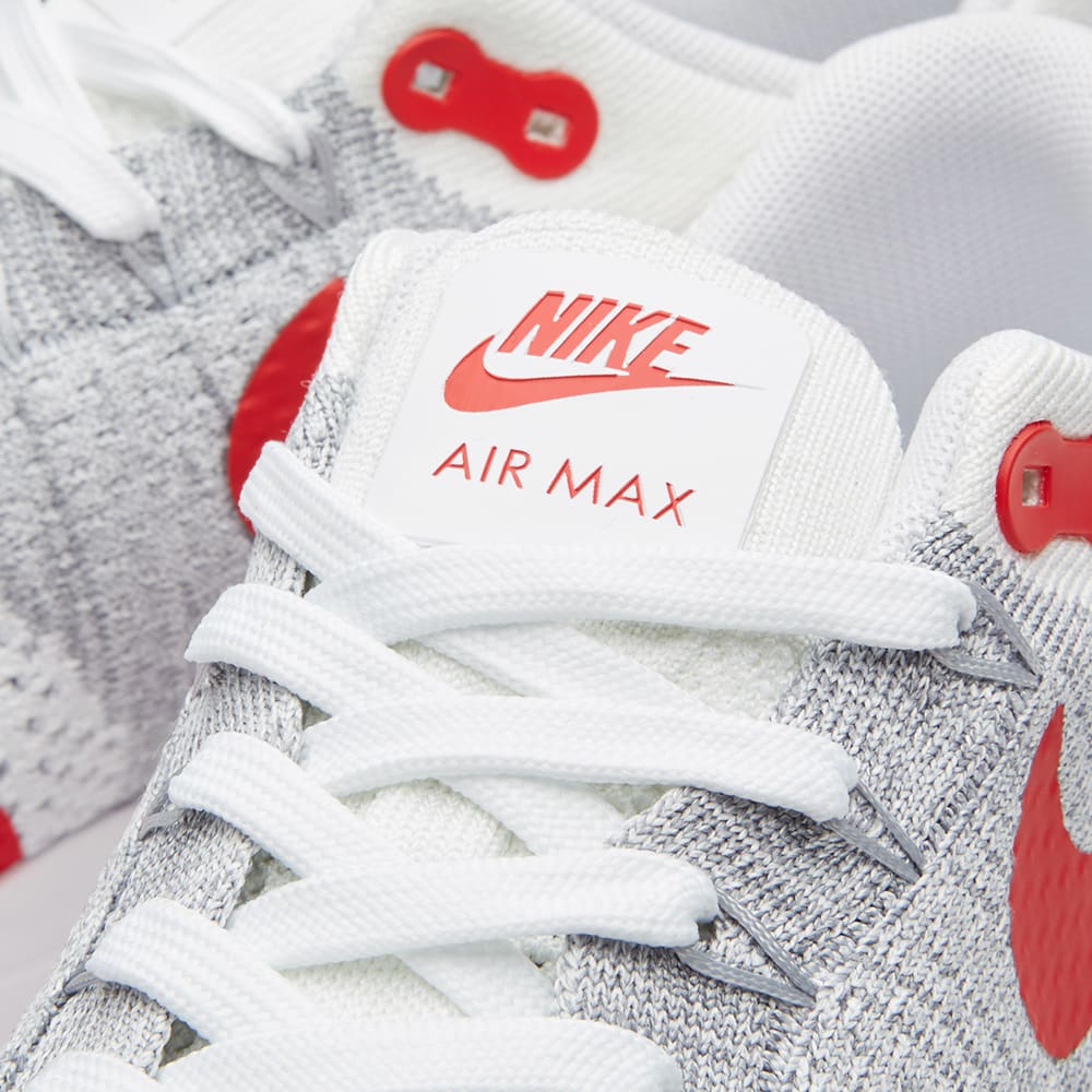 nike air max 1 flyknit red and white