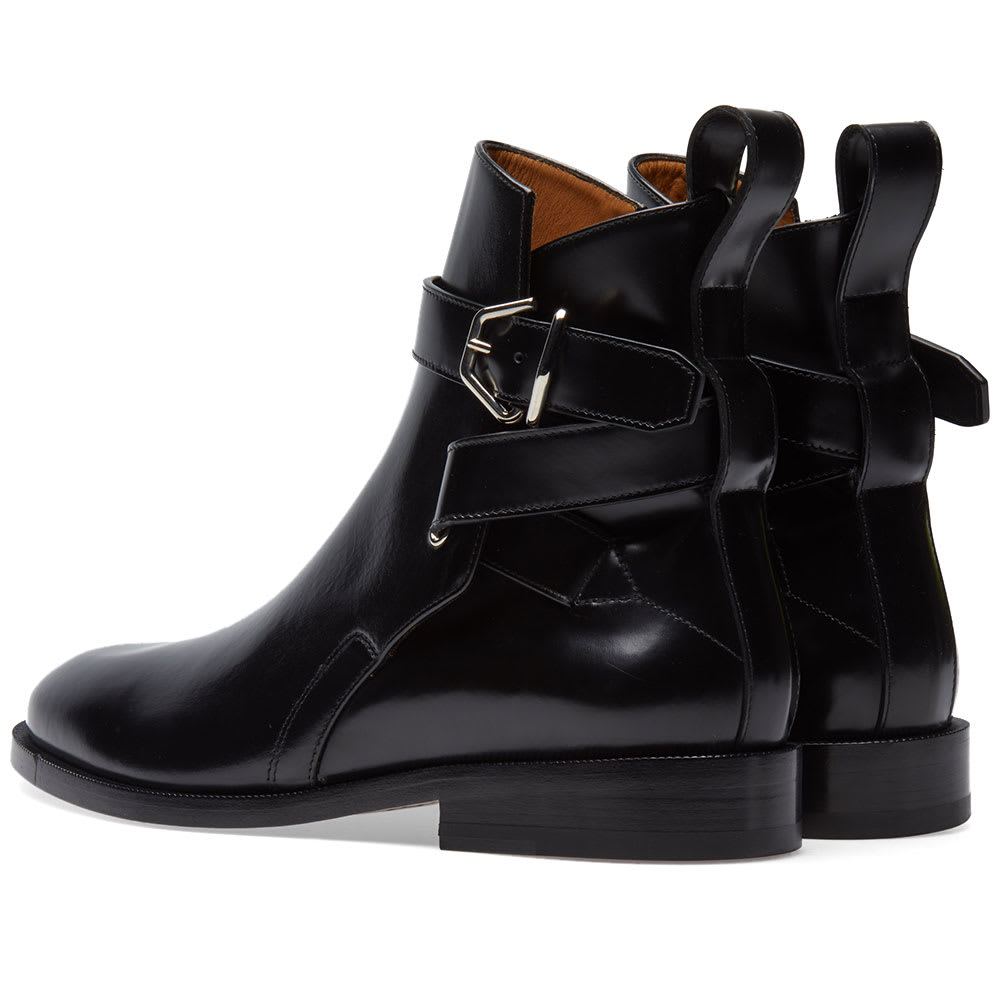 Acne Studios Julian Leather Buckle Ankle Boot Black END. (US)