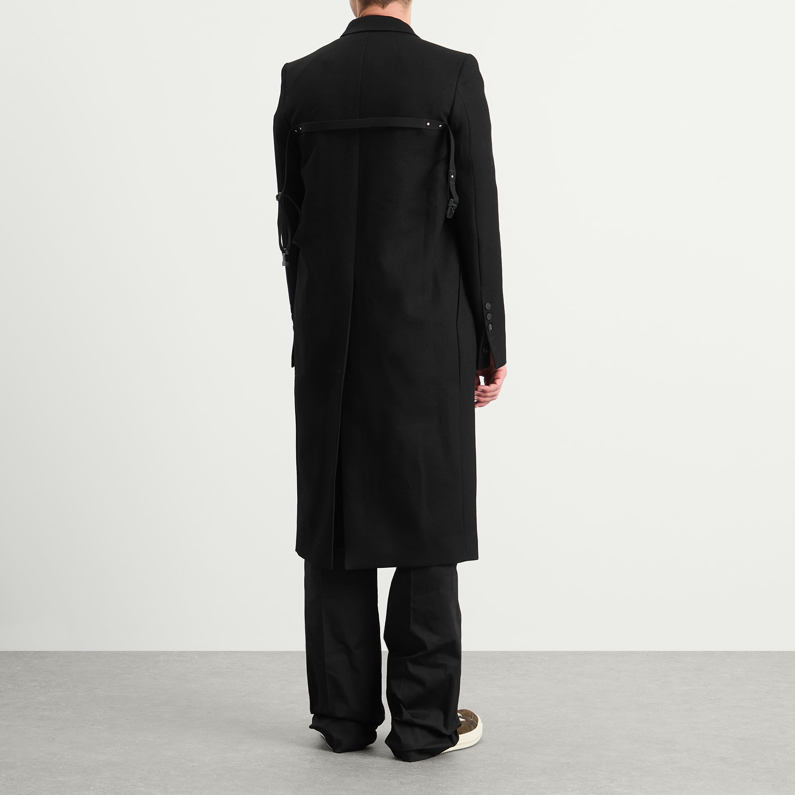 Rick Owens Men's Concordian Wool Coat Black - Curated Menswear