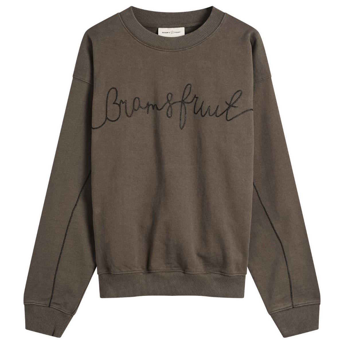 Bram’s Fruit Men’s Garden Hose Chain Stitch Crewneck Sweatshirt Solid Charcoal