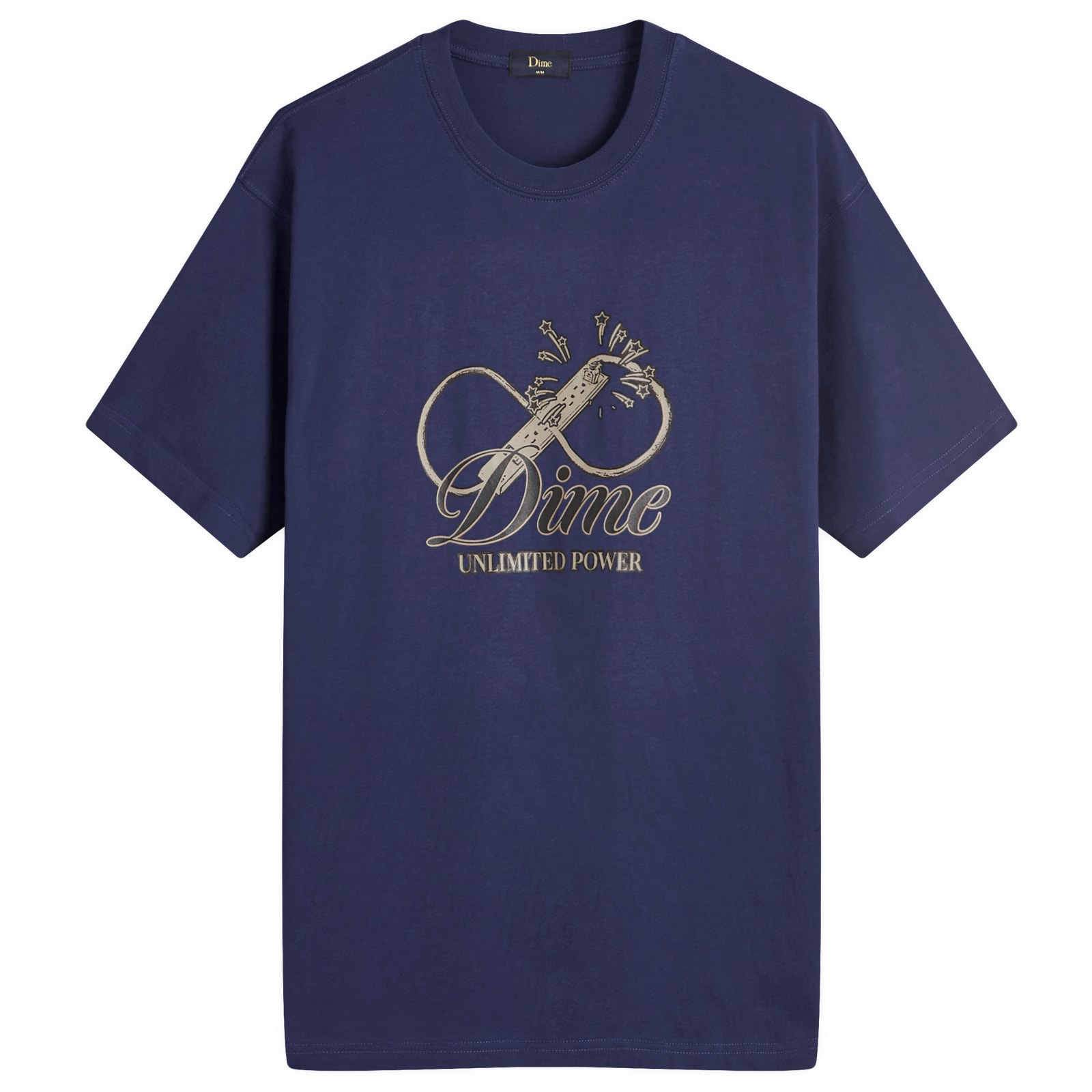Dime Cursive Power T-Shirt Navy | END. (AR)