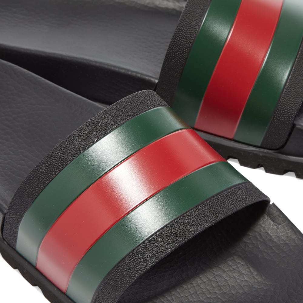 Gucci Pursuit Trek Web Rubber Slide Black | END.