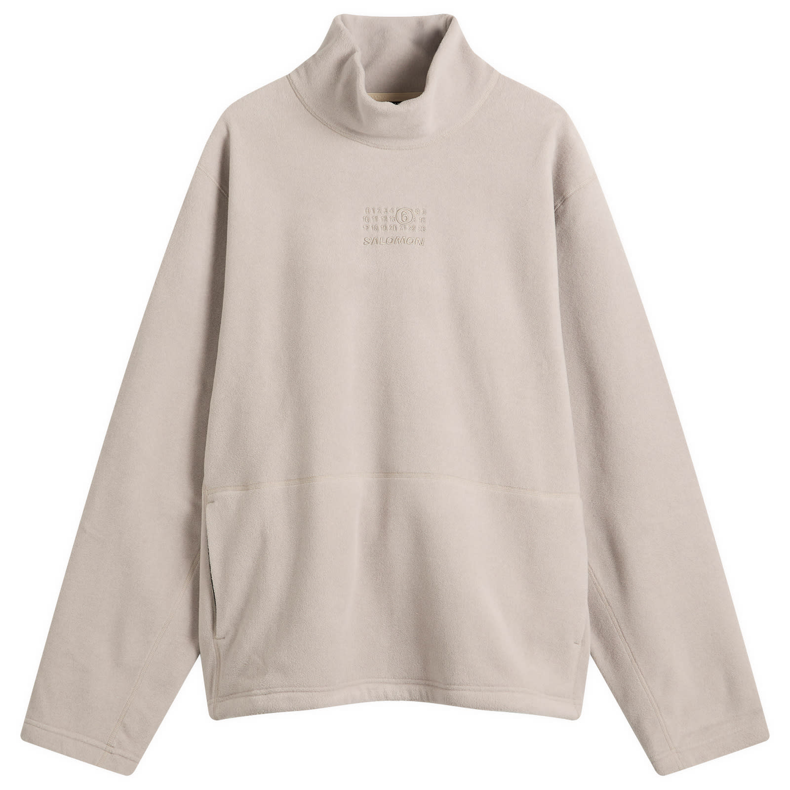 MM6 Maison Margiela Men's x Salomon Long-Sleeved Fleece High Neck Top in Oatmeal, Size Large