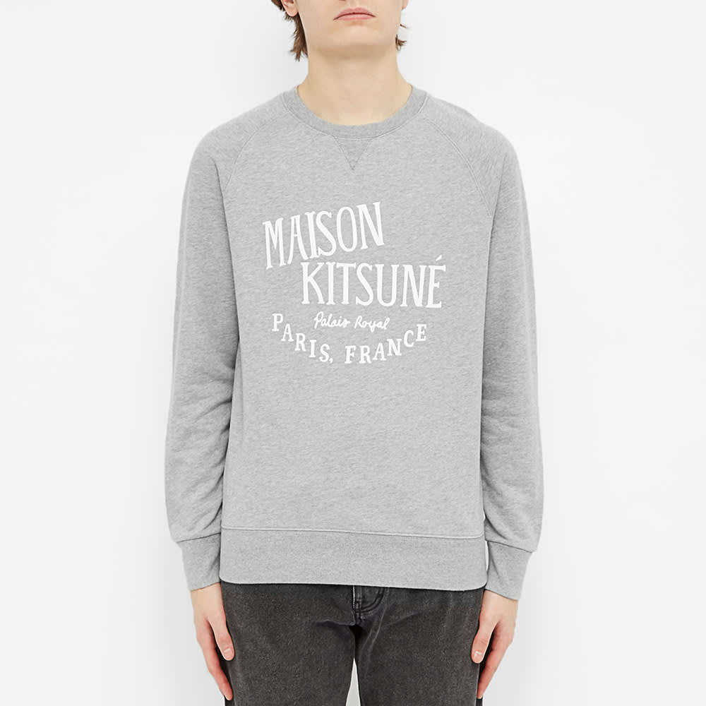 Maison Kitsuné Palais Royal Crew Sweat Grey Melange | END. (ES)