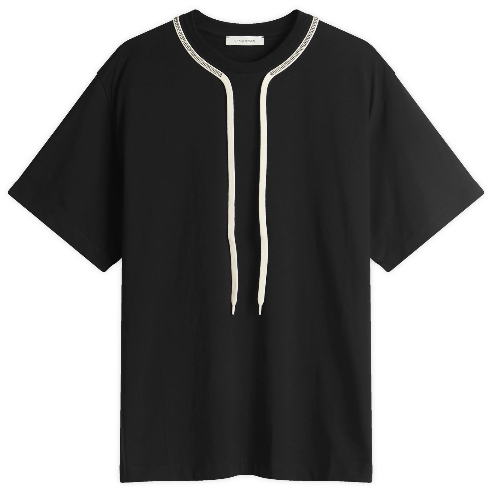Craig Green Laced T-Shirt Black & Cream | END. (IT)