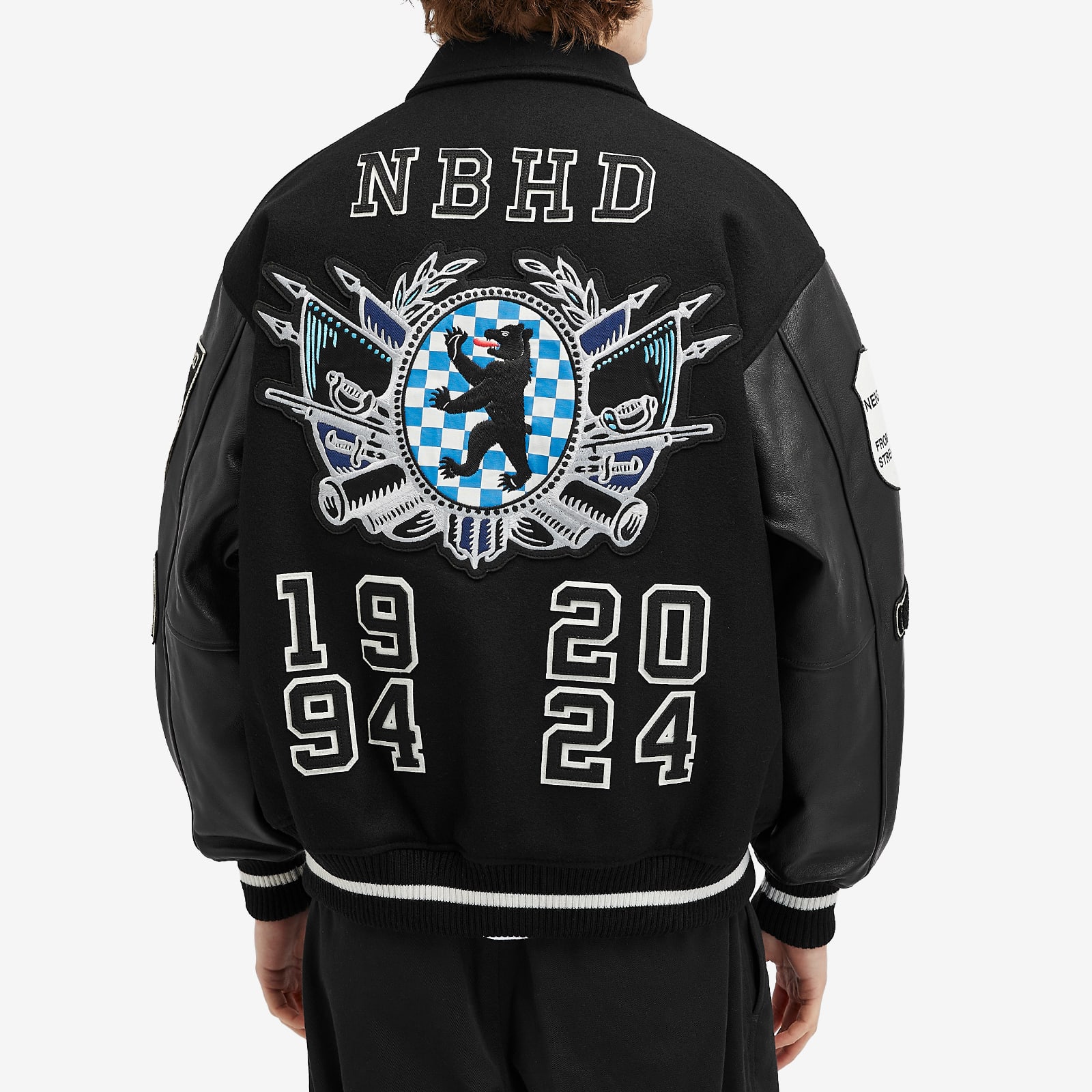 Neighborhood Men's Stadium Jacket Black×White - Curated Menswear