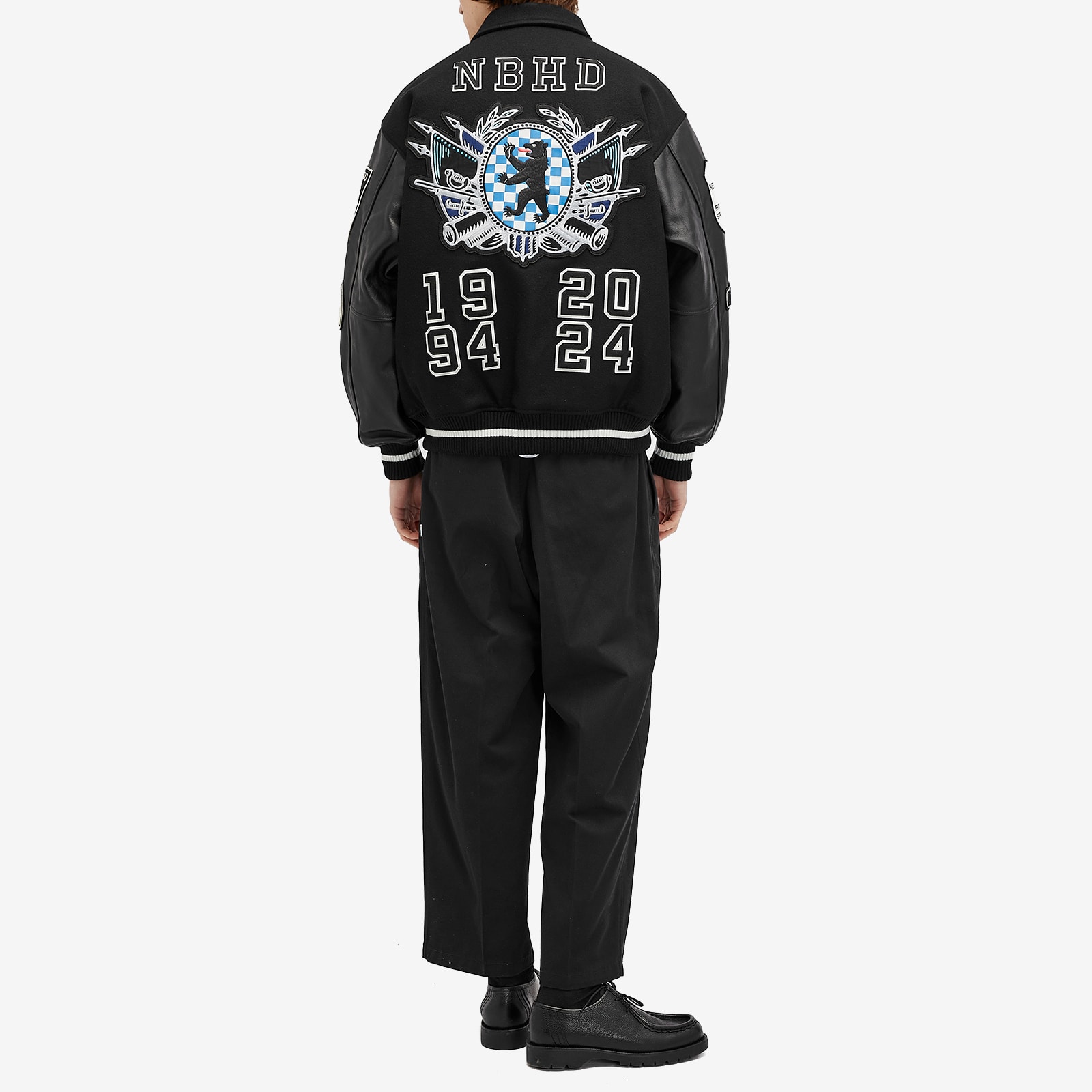Neighborhood Men's Stadium Jacket Black×White - Curated Menswear